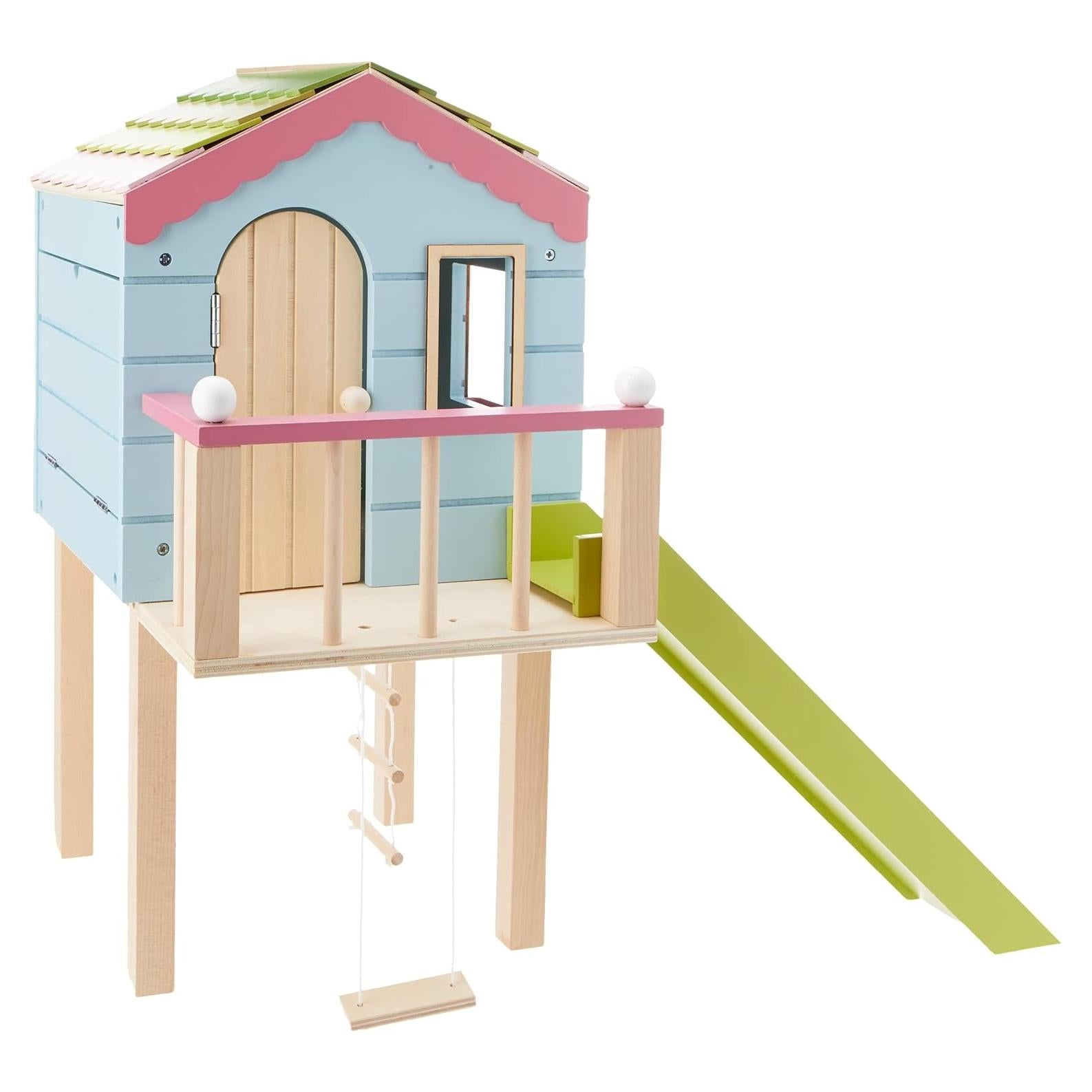 Casa en el Árbol de Madera Lottie con Escalera y Tobogán