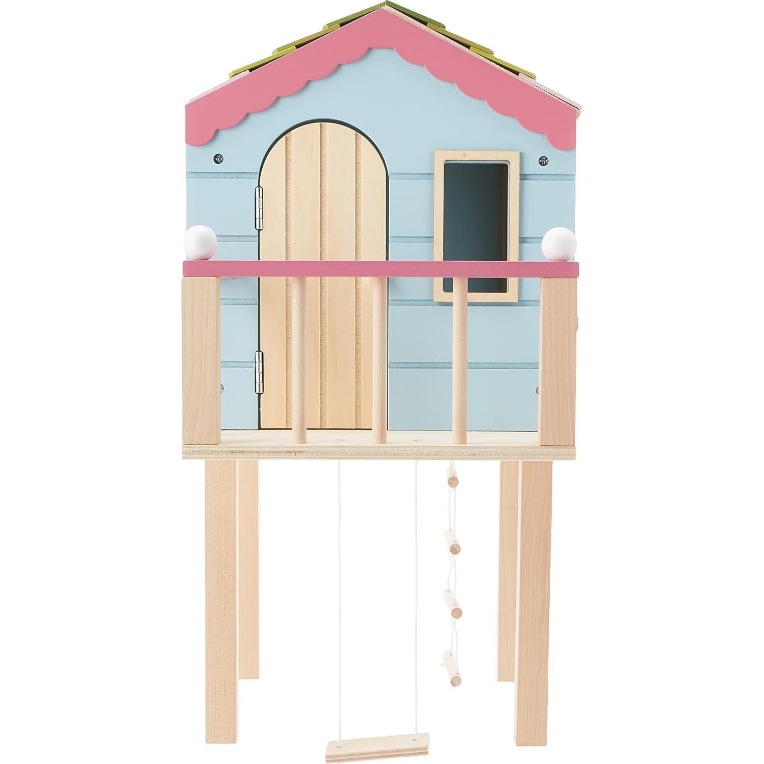 Casa en el Árbol de Madera Lottie con Escalera y Tobogán