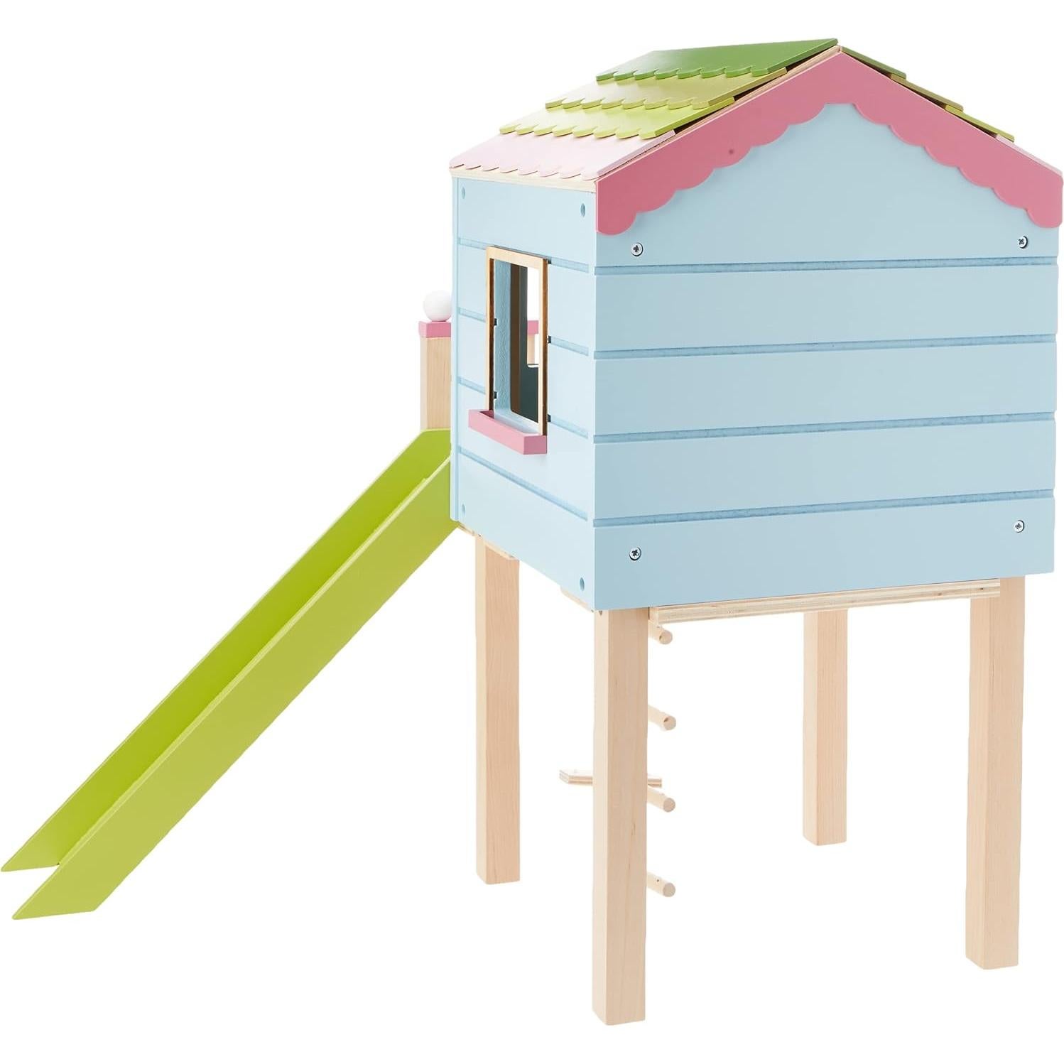 Casa en el Árbol de Madera Lottie con Escalera y Tobogán