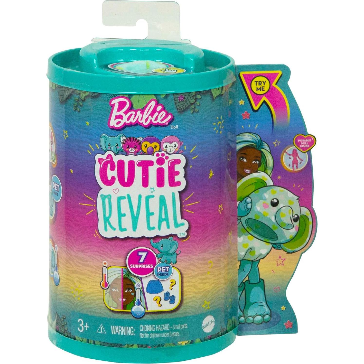 Barbie Cutie Reveal Chelsea Muñeca Elefante 7 Sorpresas