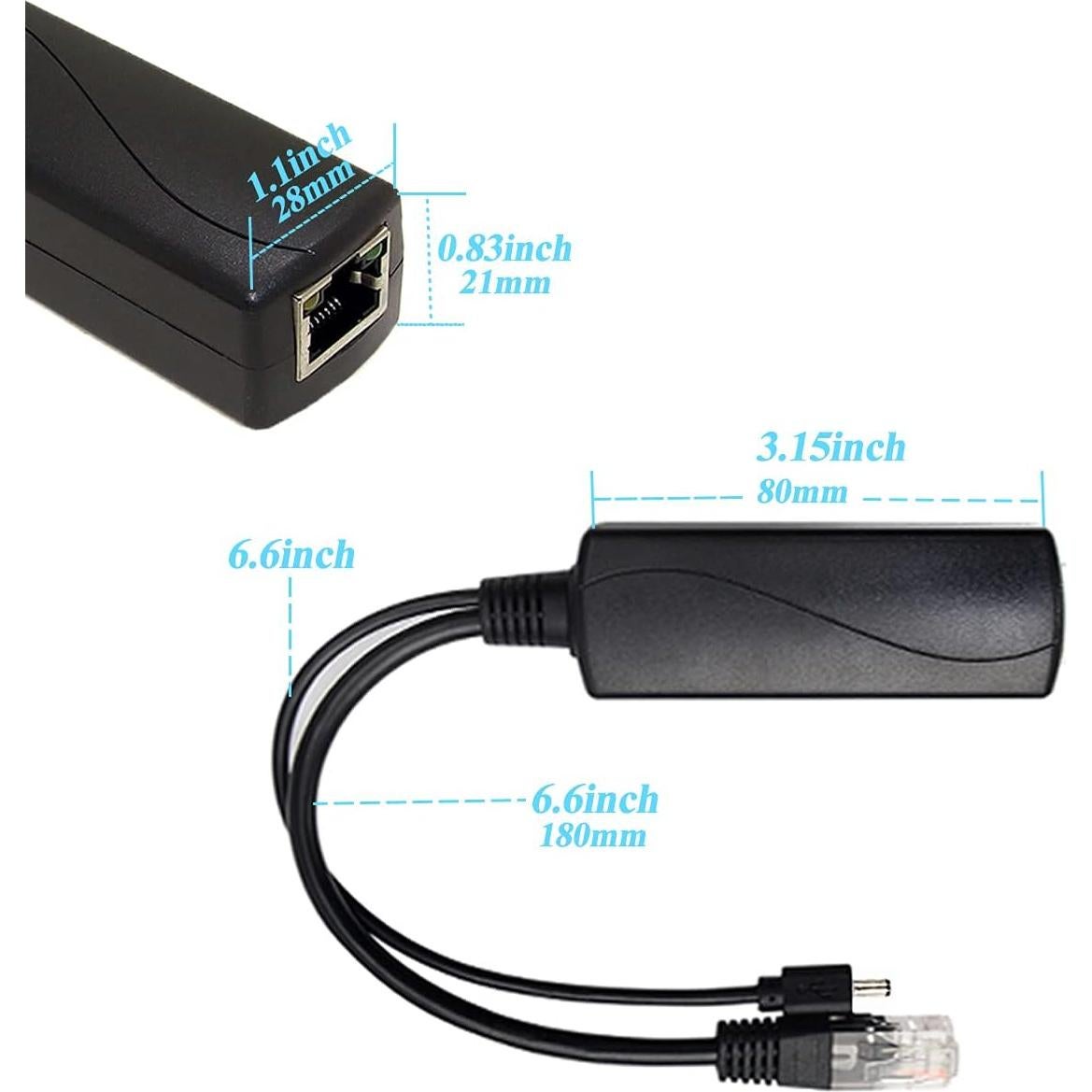 Divisor PoE REVOTECH 48V a 12V 2A Gigabit Plug & Play