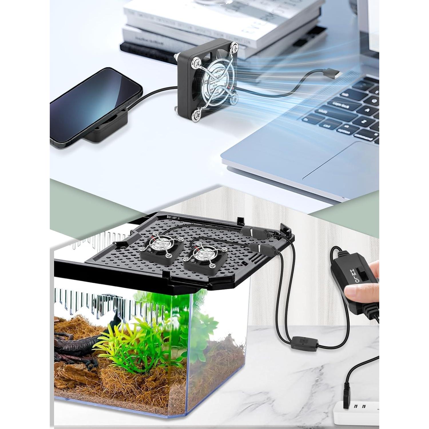 Ventilador USB Mini 40mm AmRunJe x2 - Enfriador Compacto 5V