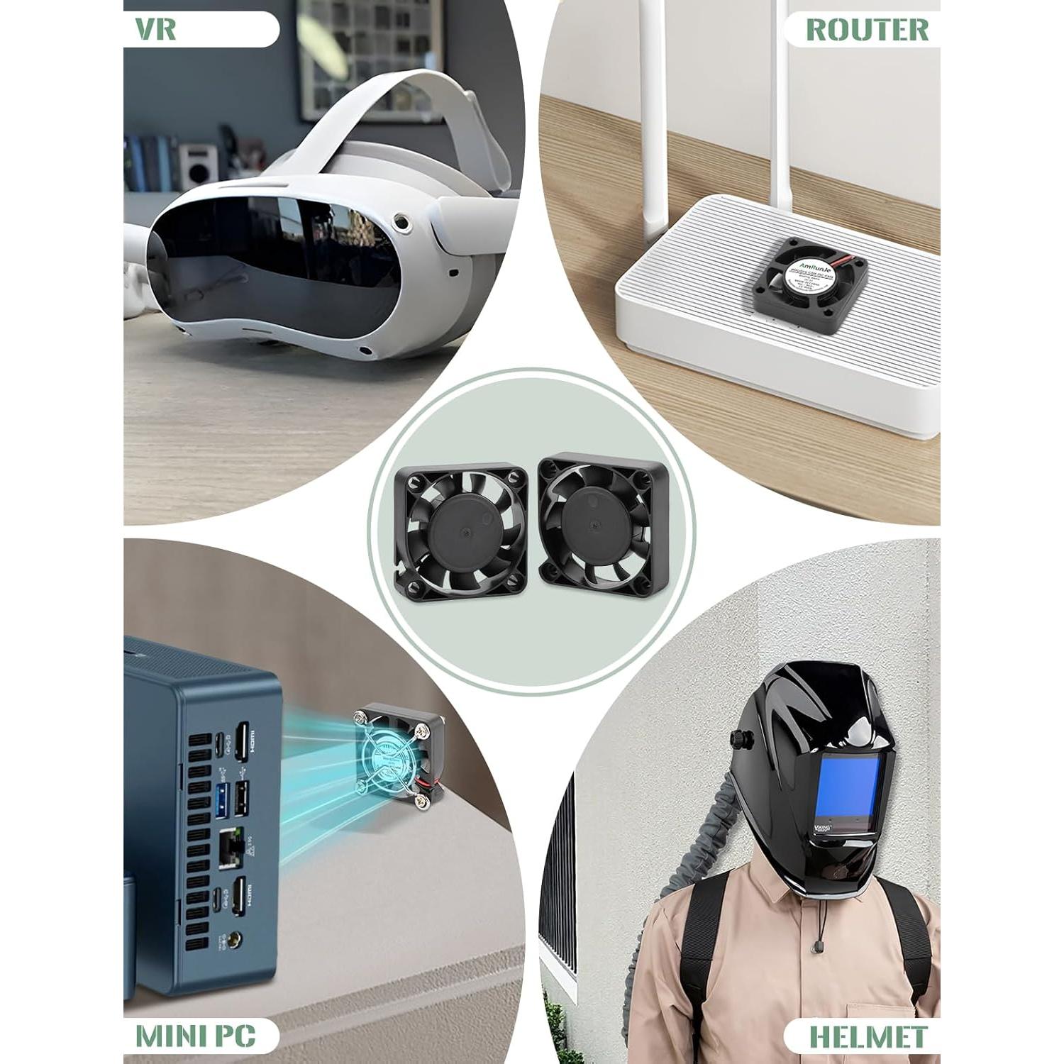 Ventilador USB Mini 40mm AmRunJe x2 - Enfriador Compacto 5V