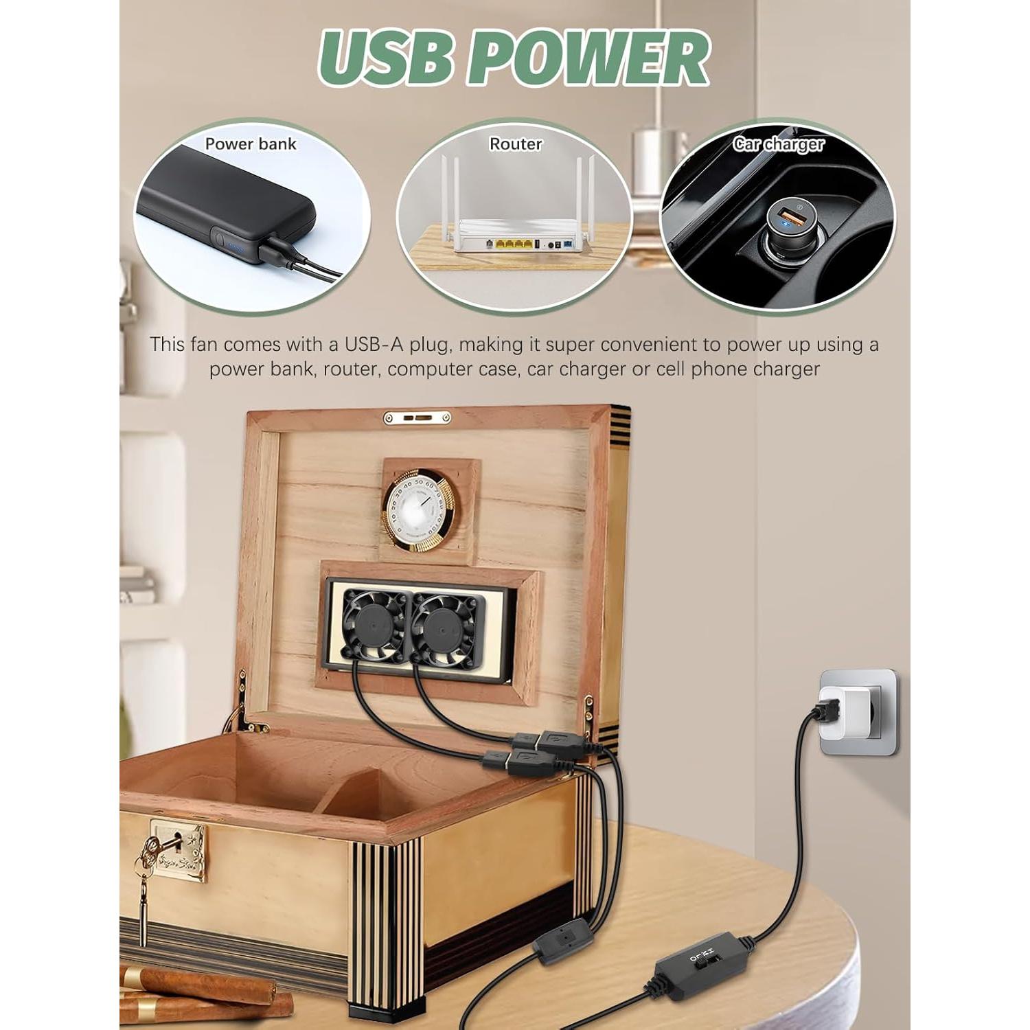 Ventilador USB Mini 40mm AmRunJe x2 - Enfriador Compacto 5V