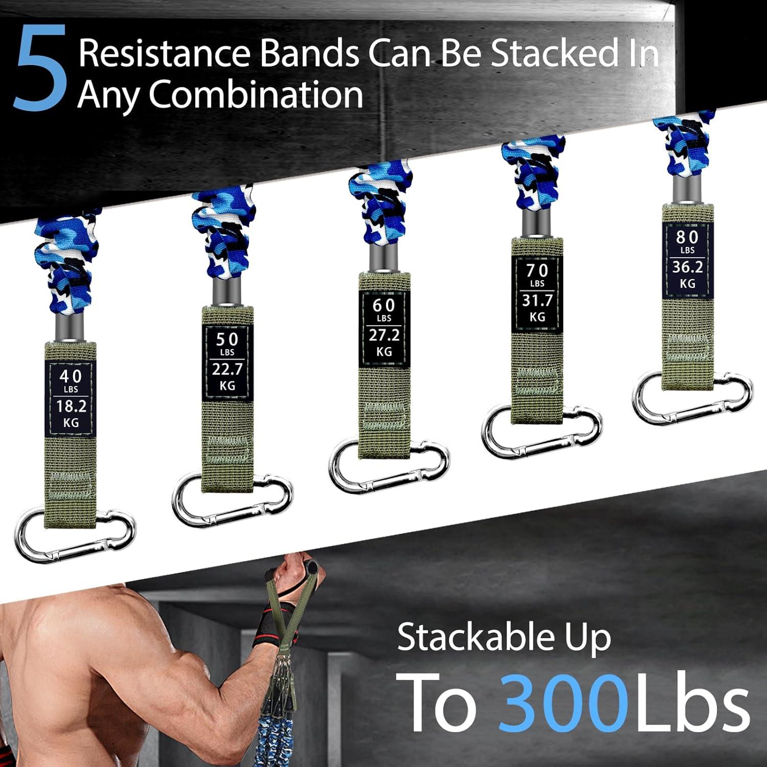 Bandas de Resistencia YLUERTDOO 300Lbs con Mangos y Anclaje