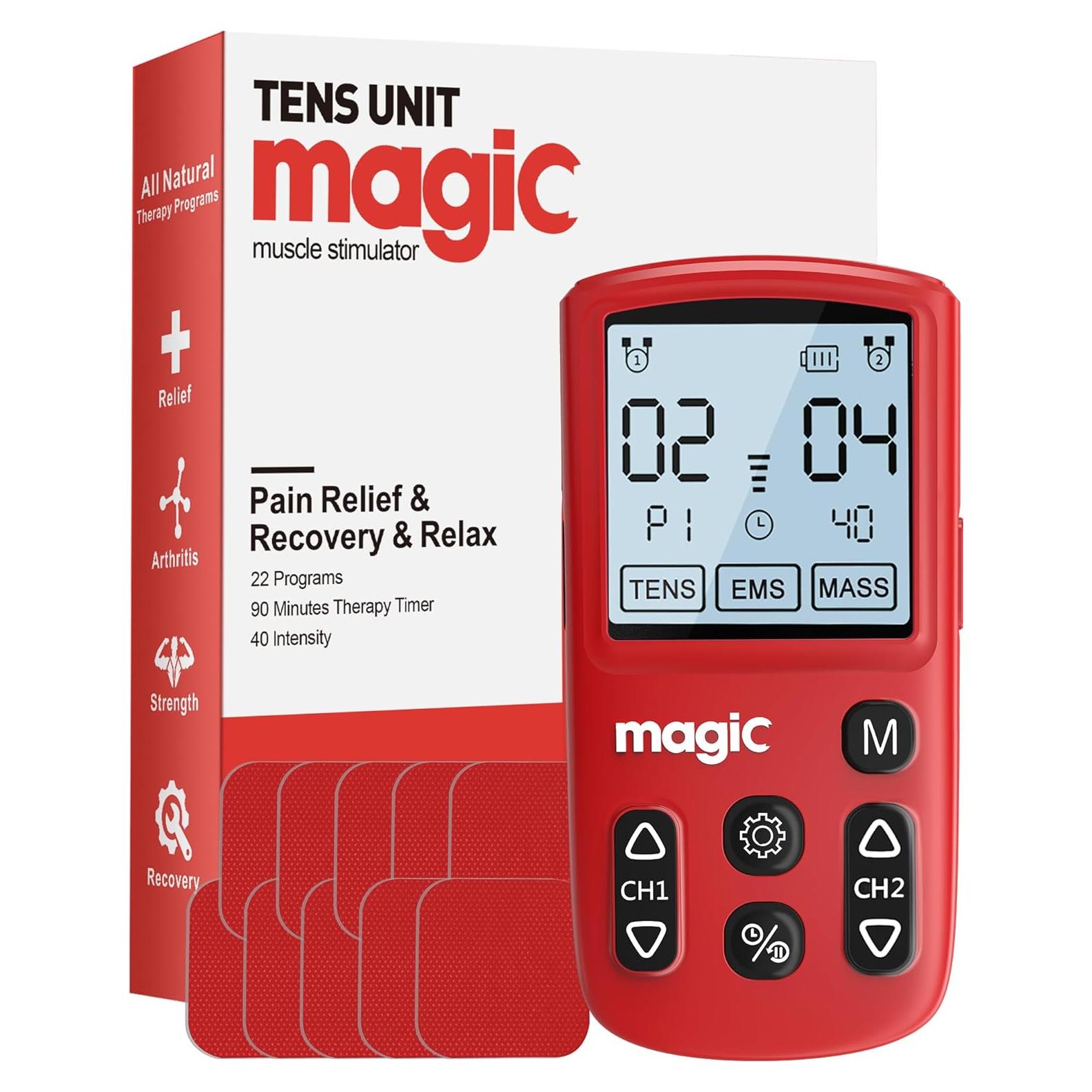 Estimulador Muscular EMS Nicwell 22 Programas 40 Niveles Rojo