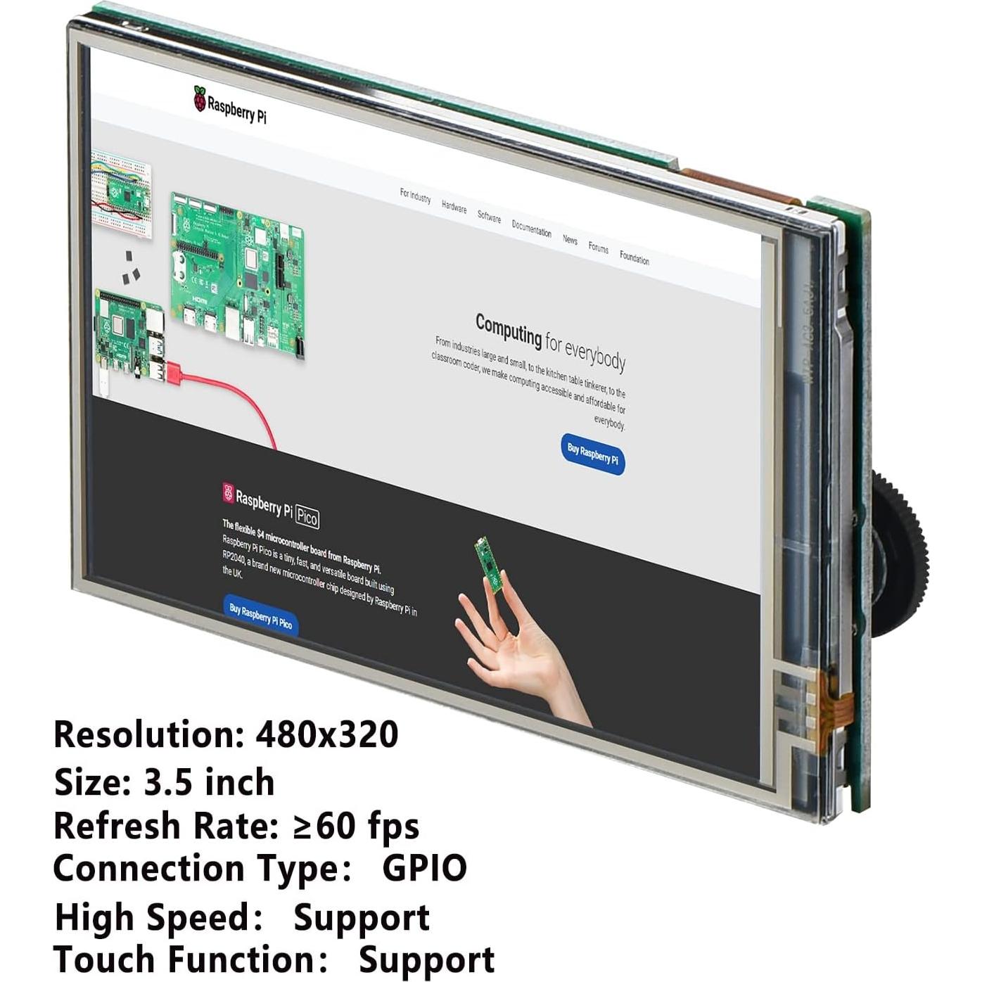 Pantalla Táctil 3.5" iUniker 480x320 para Raspberry Pi Zero