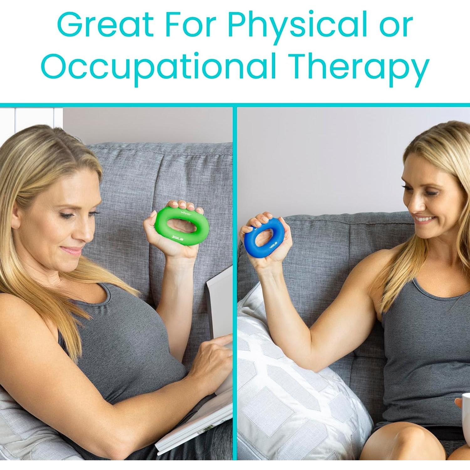 Anillo de Ejercicio para Mano Vive - Fortalecedor de Silicona 4 Pzas