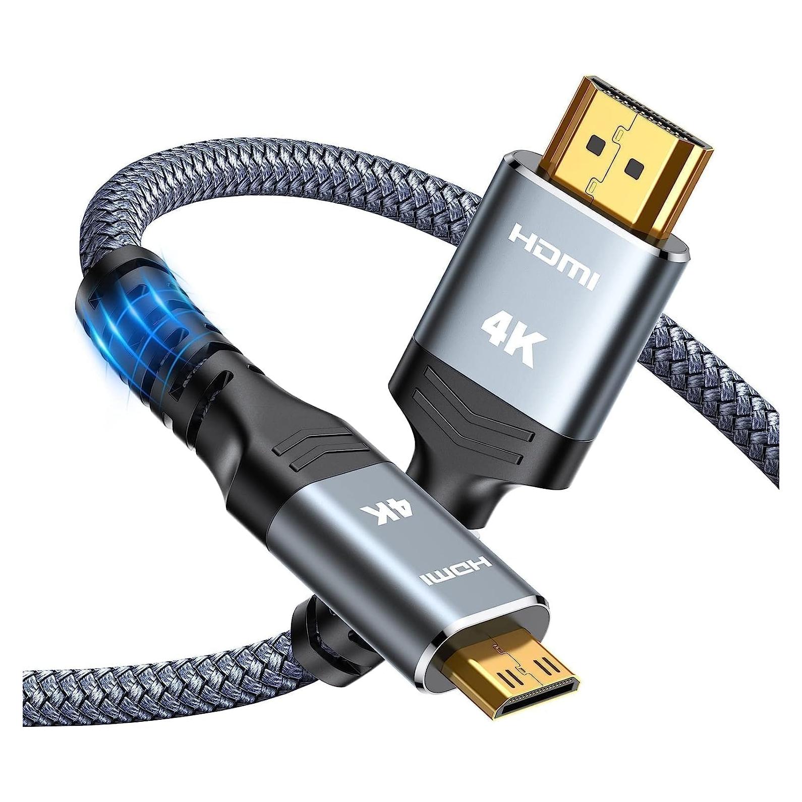 Adaptador Mini HDMI a HDMI Highwings 1 Pie 4K 60Hz Gris