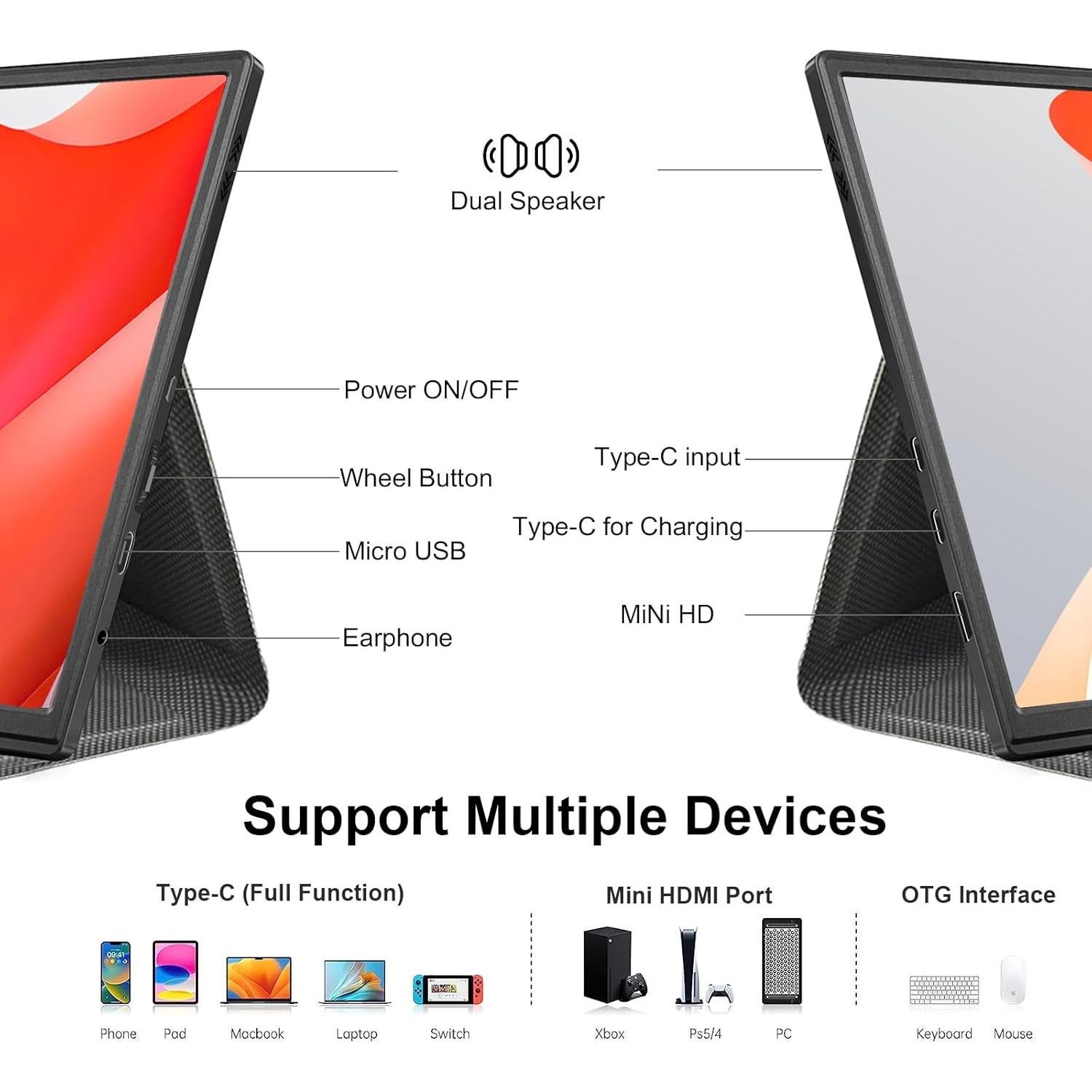 Monitor portátil Moonka 10.5" FHD 1920x1280 IPS USB-C