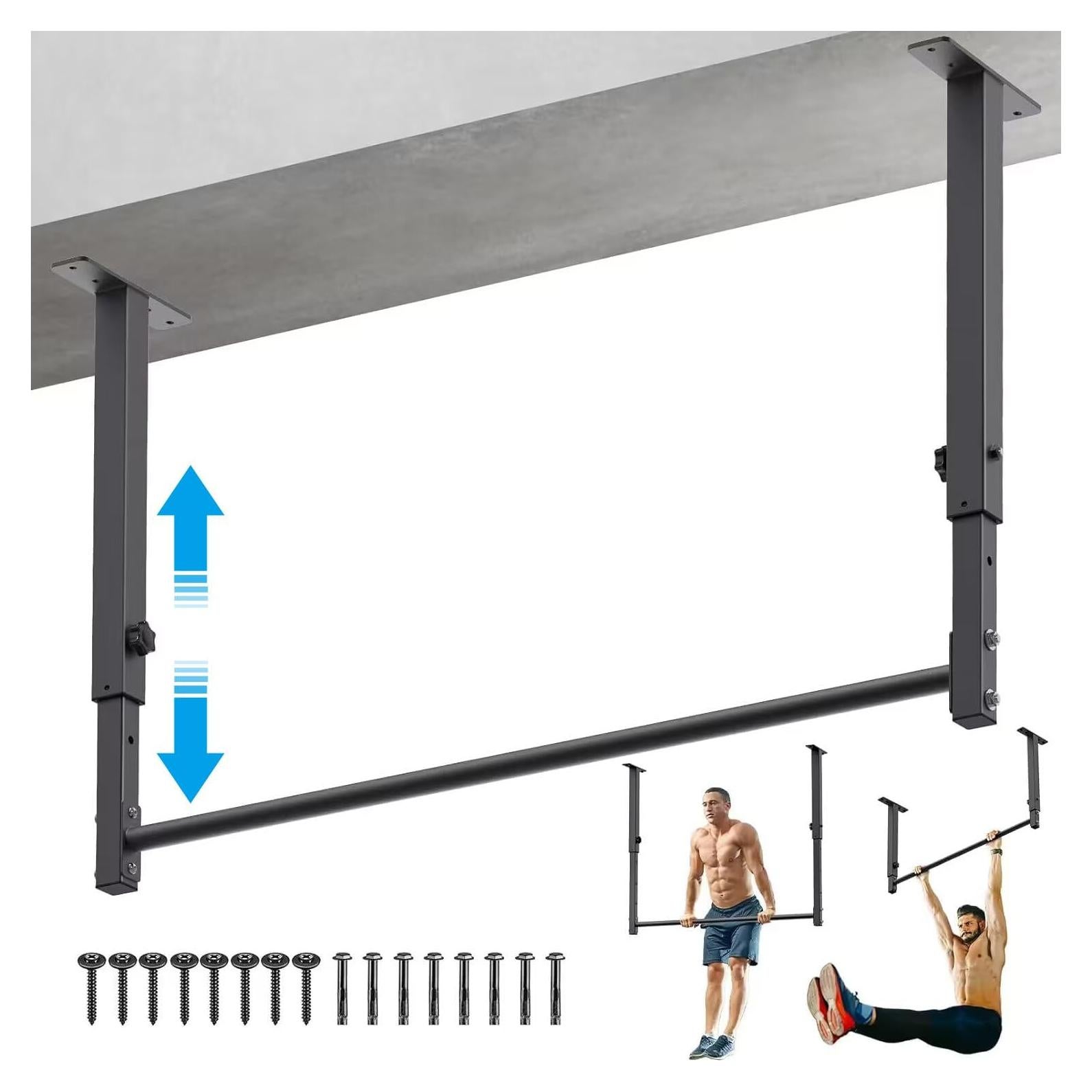 Barra de Dominadas Montada en Techo Kipika 226.8 kg Ajustable