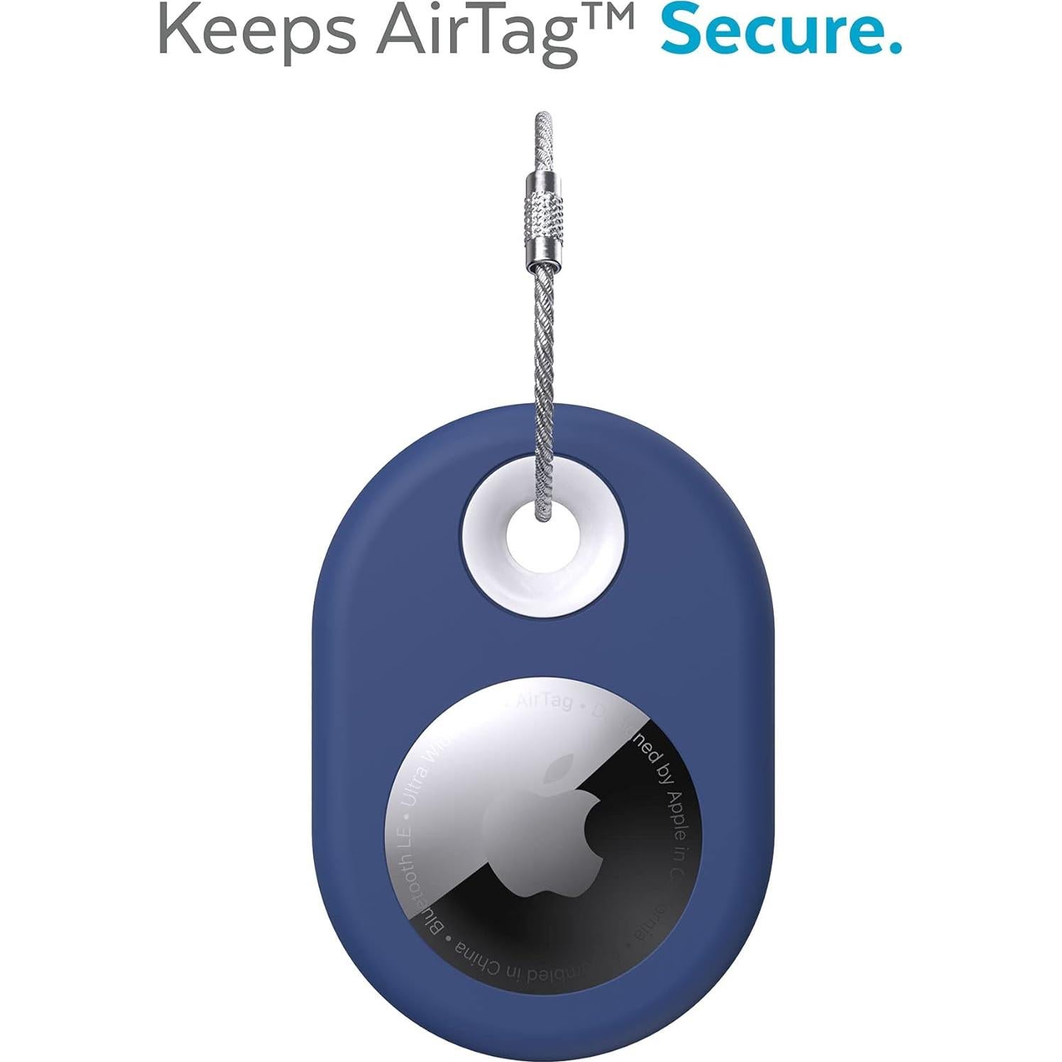 Soporte para AirTag Speck Presidio SiliRing Azul Costero/Blanco