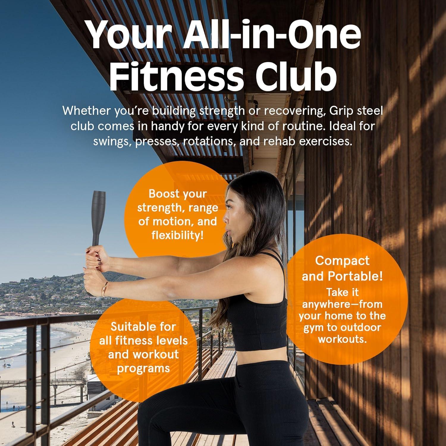 Club de Acero Retrospec 5kg para Entrenamiento y Rehabilitación