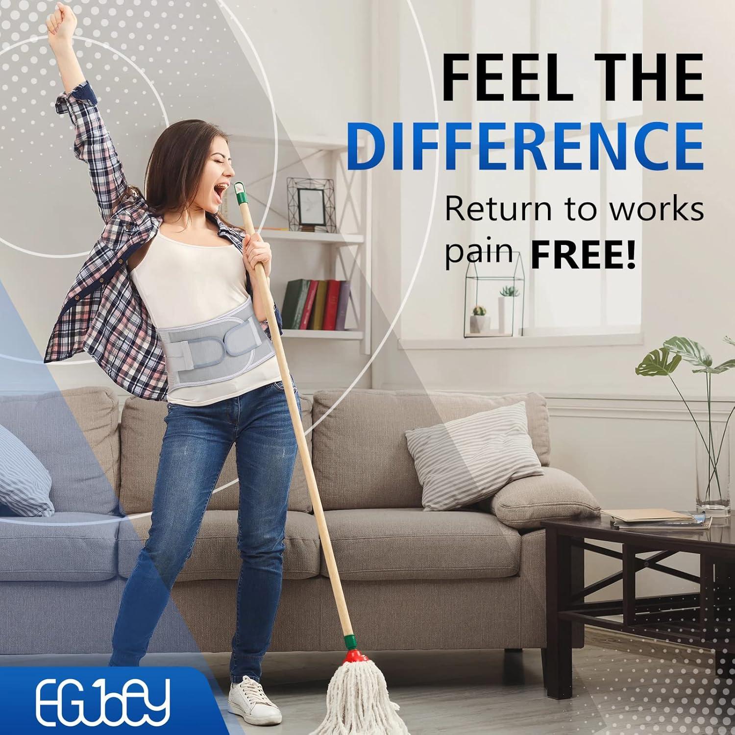 Faja de Soporte para Espalda Baja EGjoey - Mediana Gris