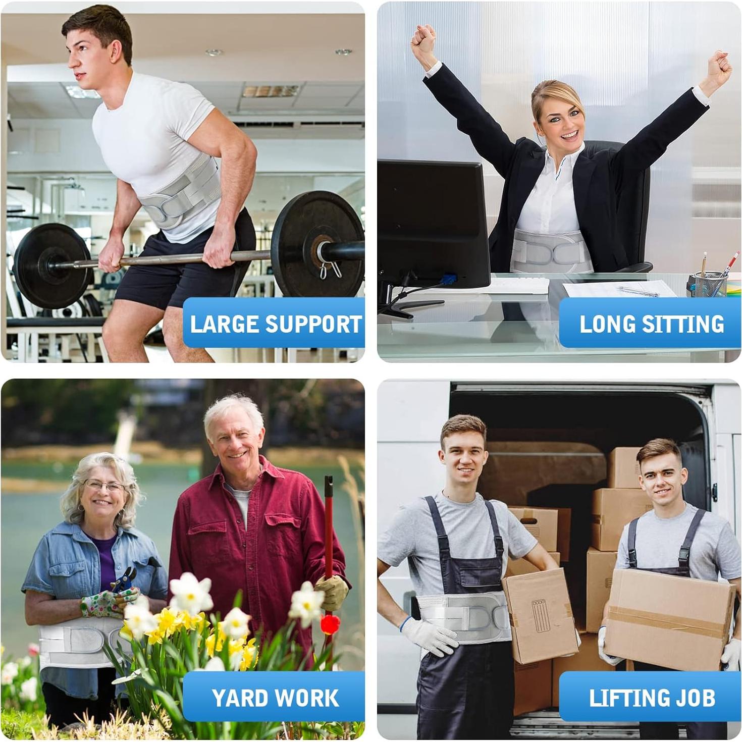 Faja de Soporte para Espalda Baja EGjoey - Mediana Gris