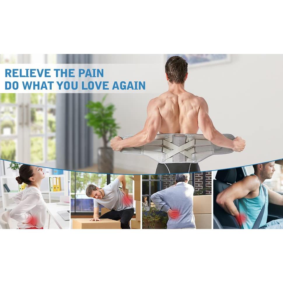 Faja de Soporte para Espalda Baja EGjoey - Mediana Gris