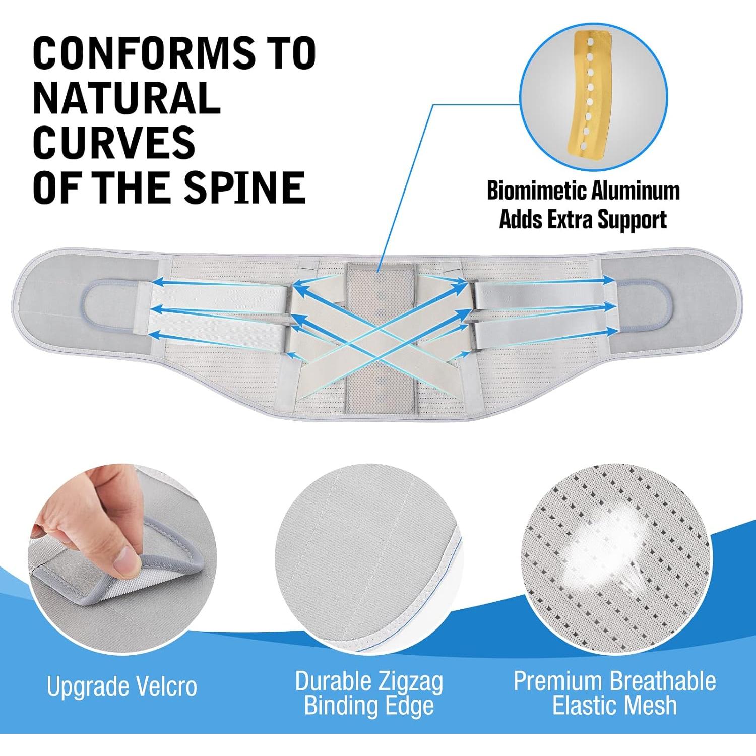 Faja de Soporte para Espalda Baja EGjoey - Mediana Gris
