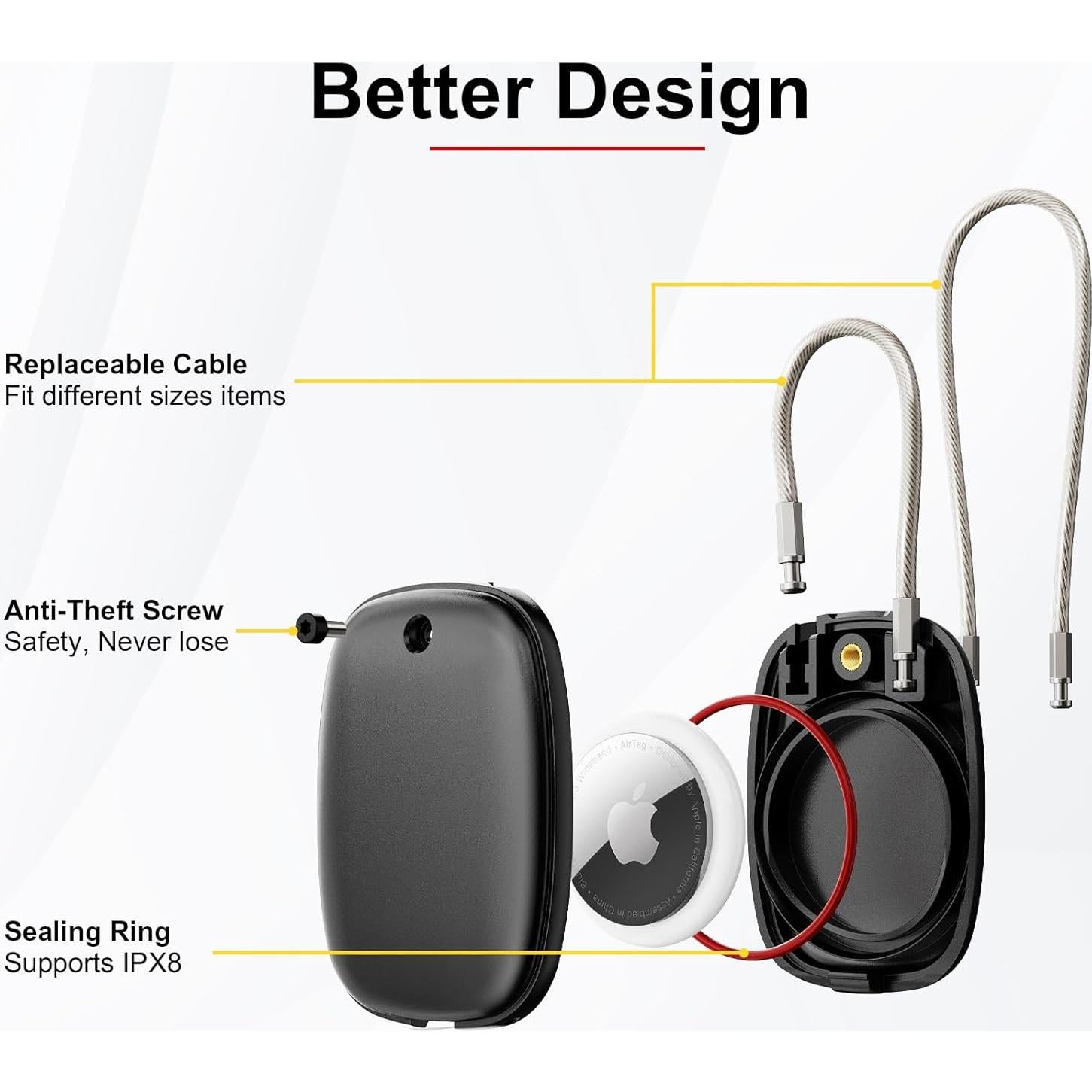 Soporte Impermeable para AirTag PerfiPro - Paquete de 4 Fundas