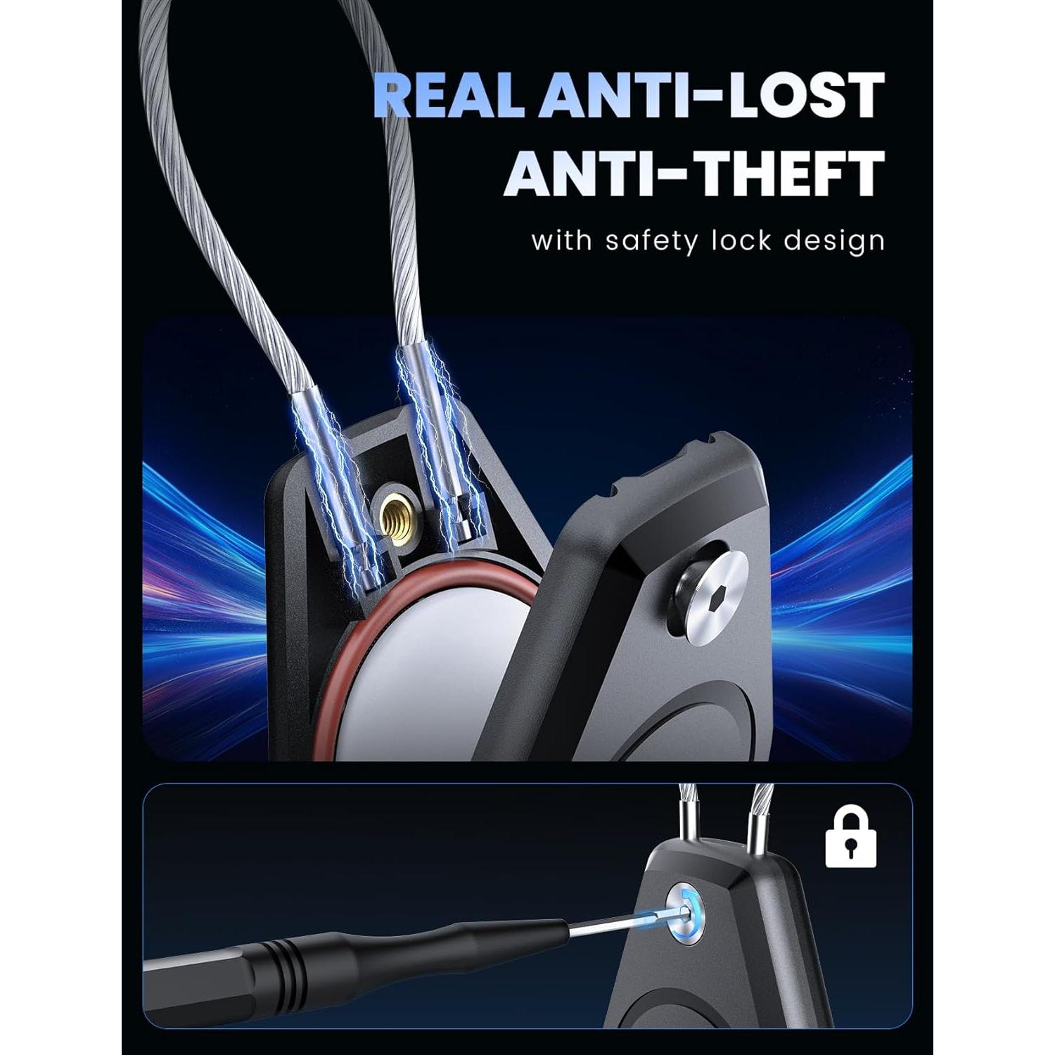 Soportes Antirrobo para AirTag ONZEGATE - 4 Unidades Negros