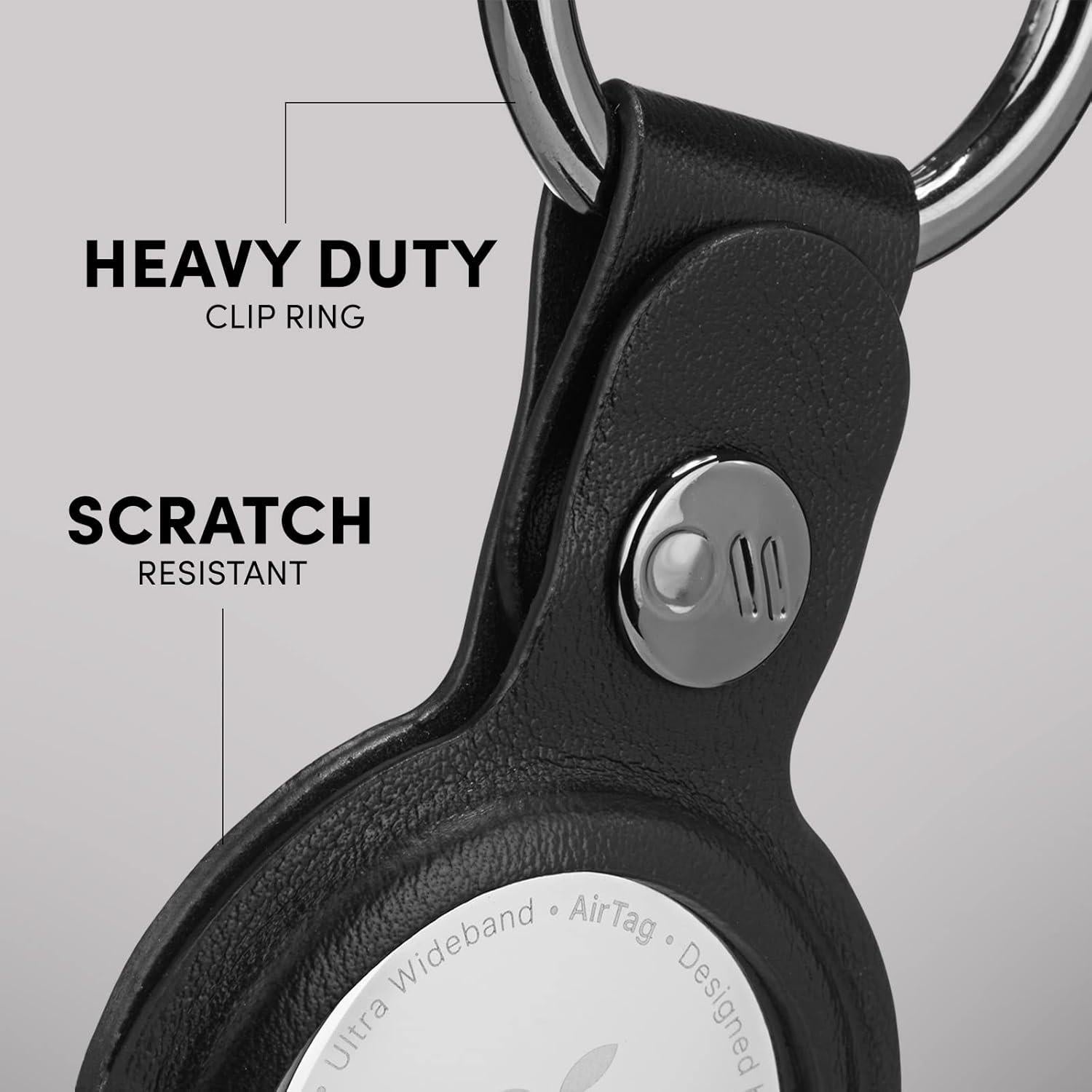 Funda para llavero AirTag Case-Mate - Cuero vegano Negro