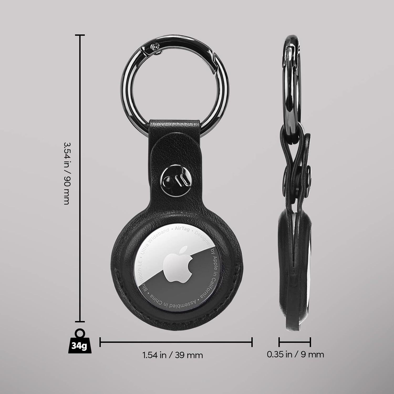 Funda para llavero AirTag Case-Mate - Cuero vegano Negro