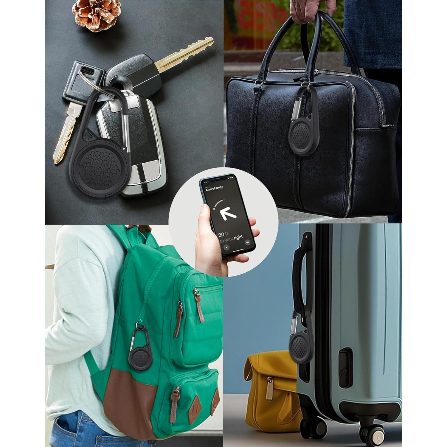 Soporte Airtag SCALLOP con Mosquetón - Funda Impermeable 2 Pz