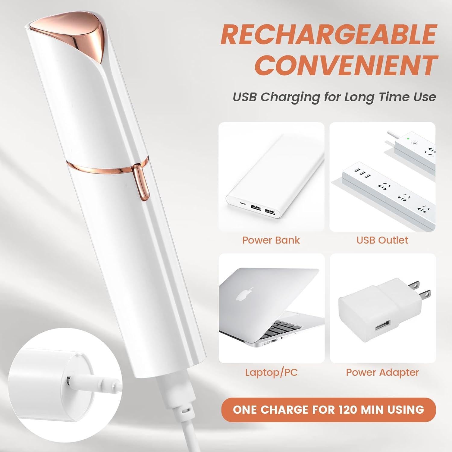 Eliminador de Vello Facial Xinvinx USB Indoloro 2 Cabezas