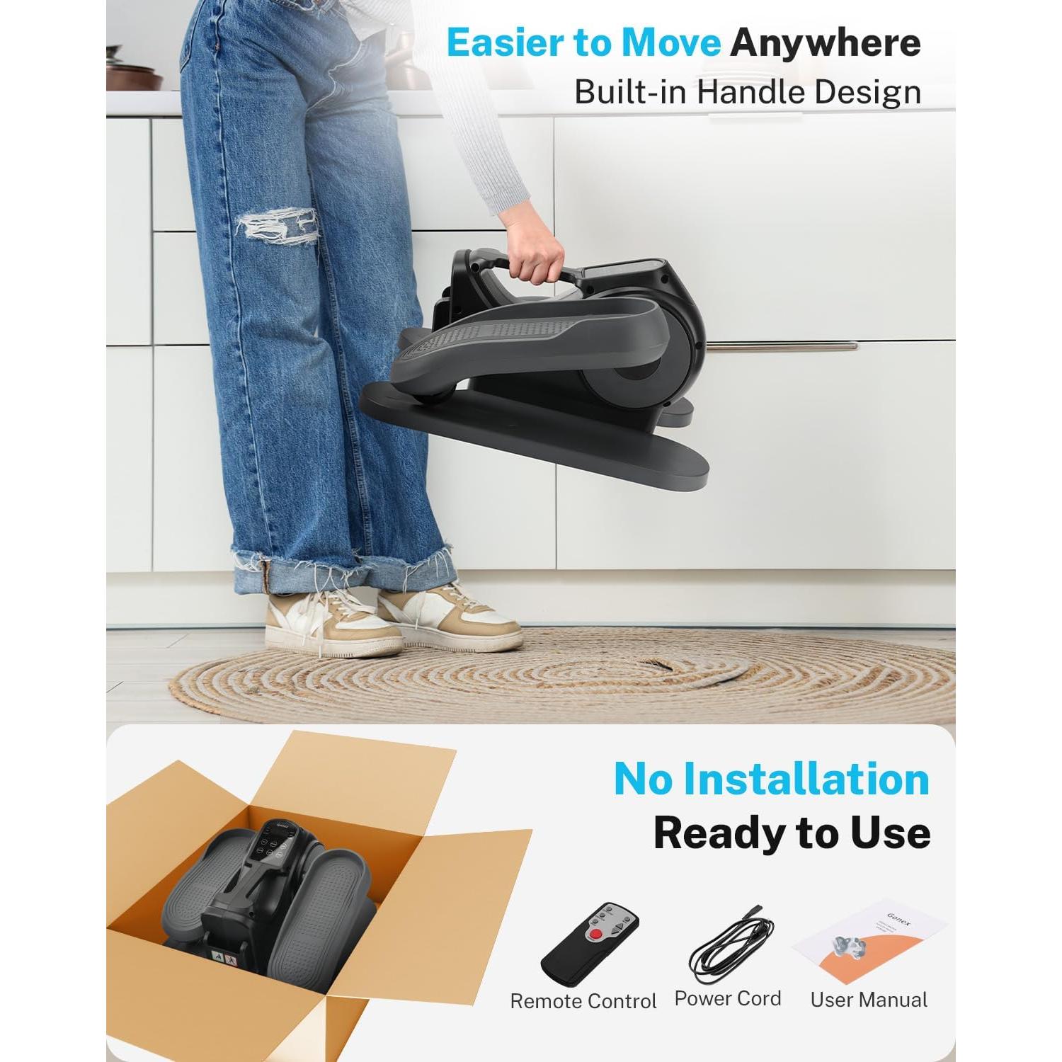 Gonex Máquina Elíptica Bajo Escritorio para Ejercicio en Casa