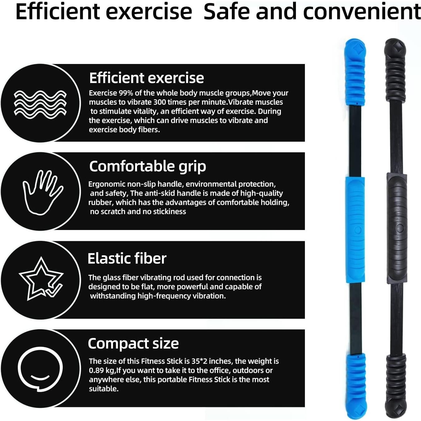 Barra de Ejercicio Elástica ANGLER DREAM 36 x 6.35 cm Azul
