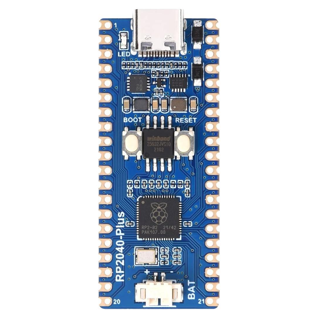 Placa MCU Waveshare RP2040-Plus 4MB USB-C 18g