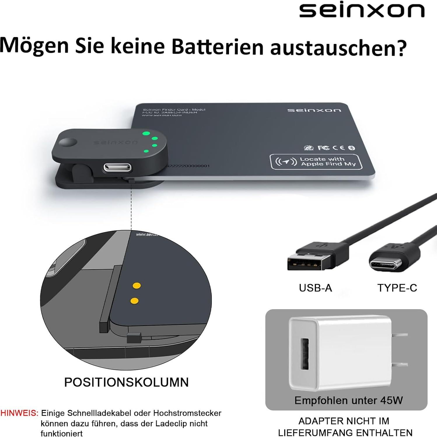 Localizador Bluetooth SEINXON Slim & Mini con RFID y Find My