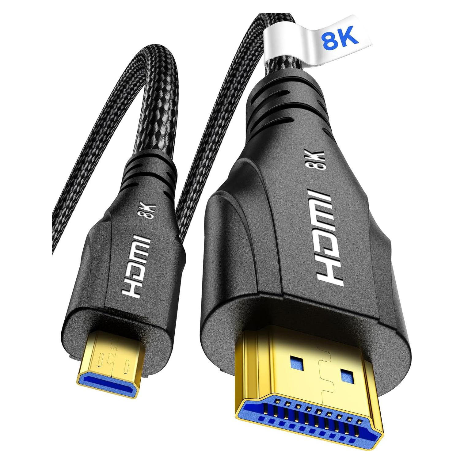 Cable Micro HDMI a HDMI Cratree 1.01m 8K 60Hz Ultra Alta Velocidad