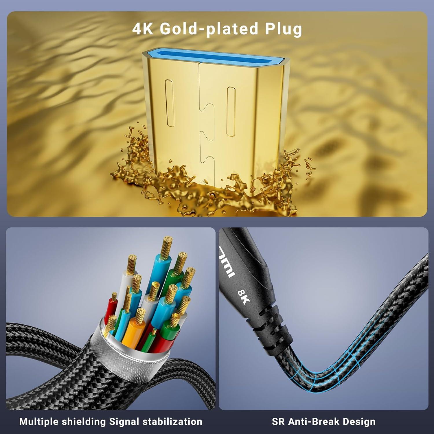 Cable Micro HDMI a HDMI Cratree 1.01m 8K 60Hz Ultra Alta Velocidad