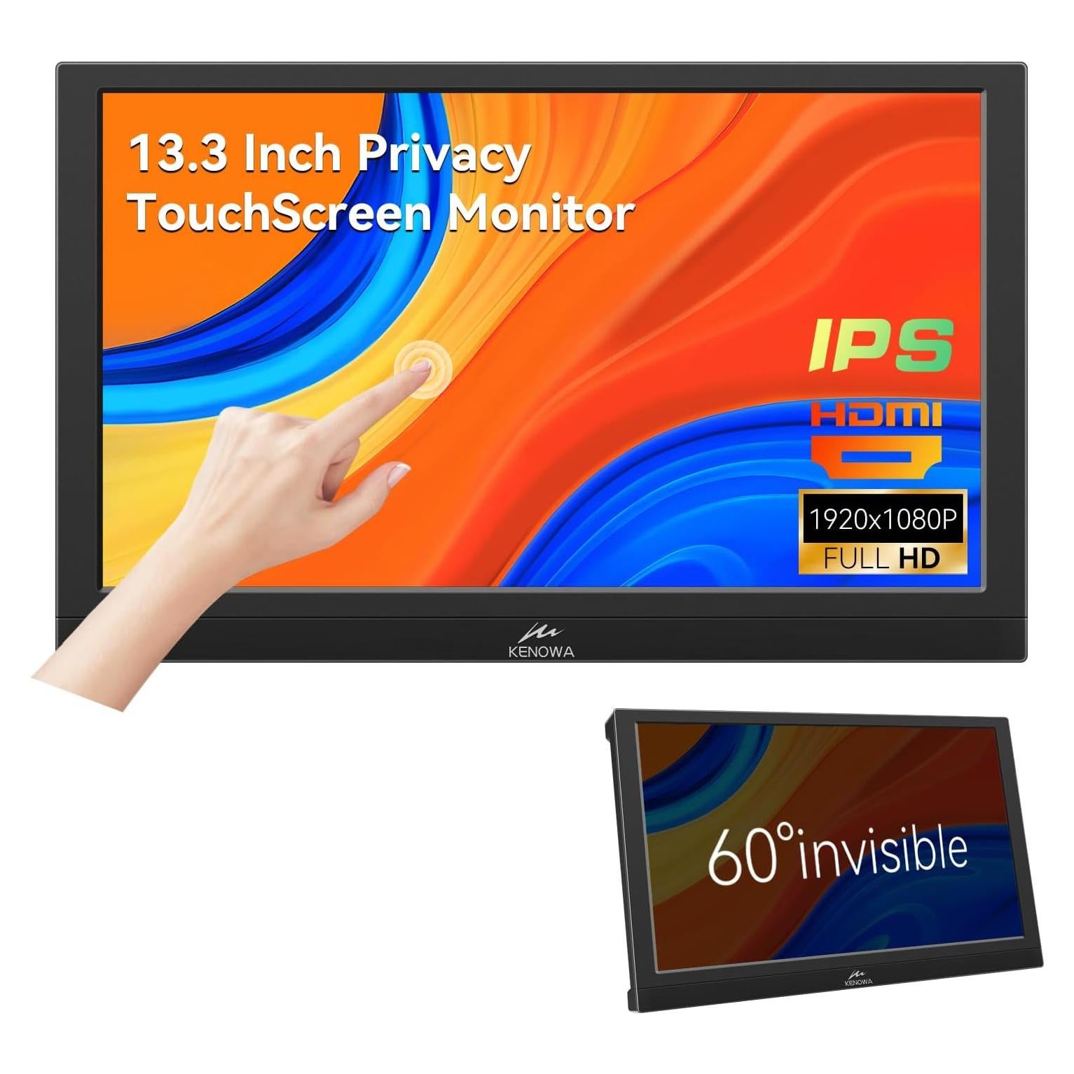 Monitor Portátil Táctil Kenowa 13.3" FHD 1080P con Privacidad