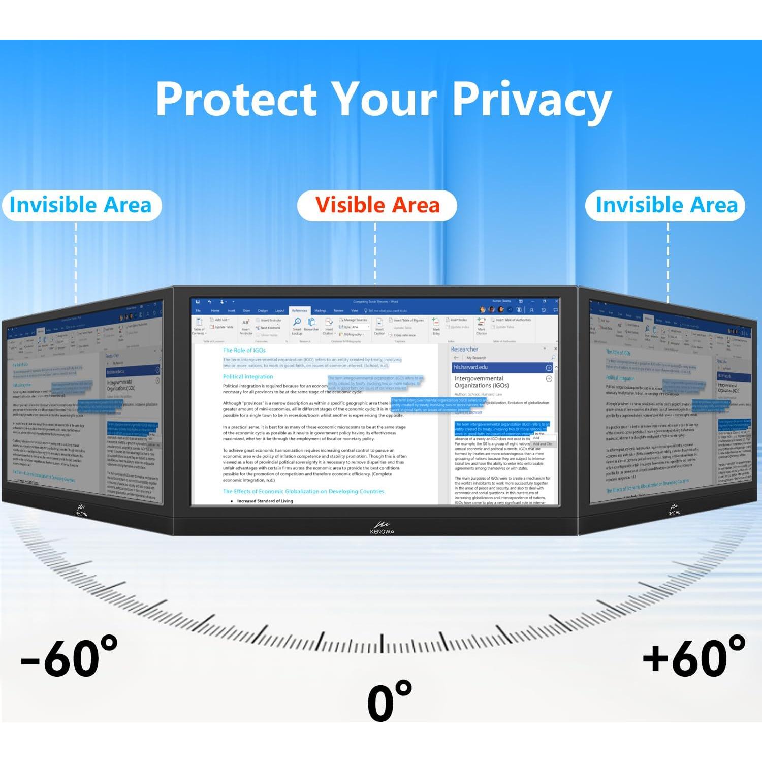 Monitor Portátil Táctil Kenowa 13.3" FHD 1080P con Privacidad