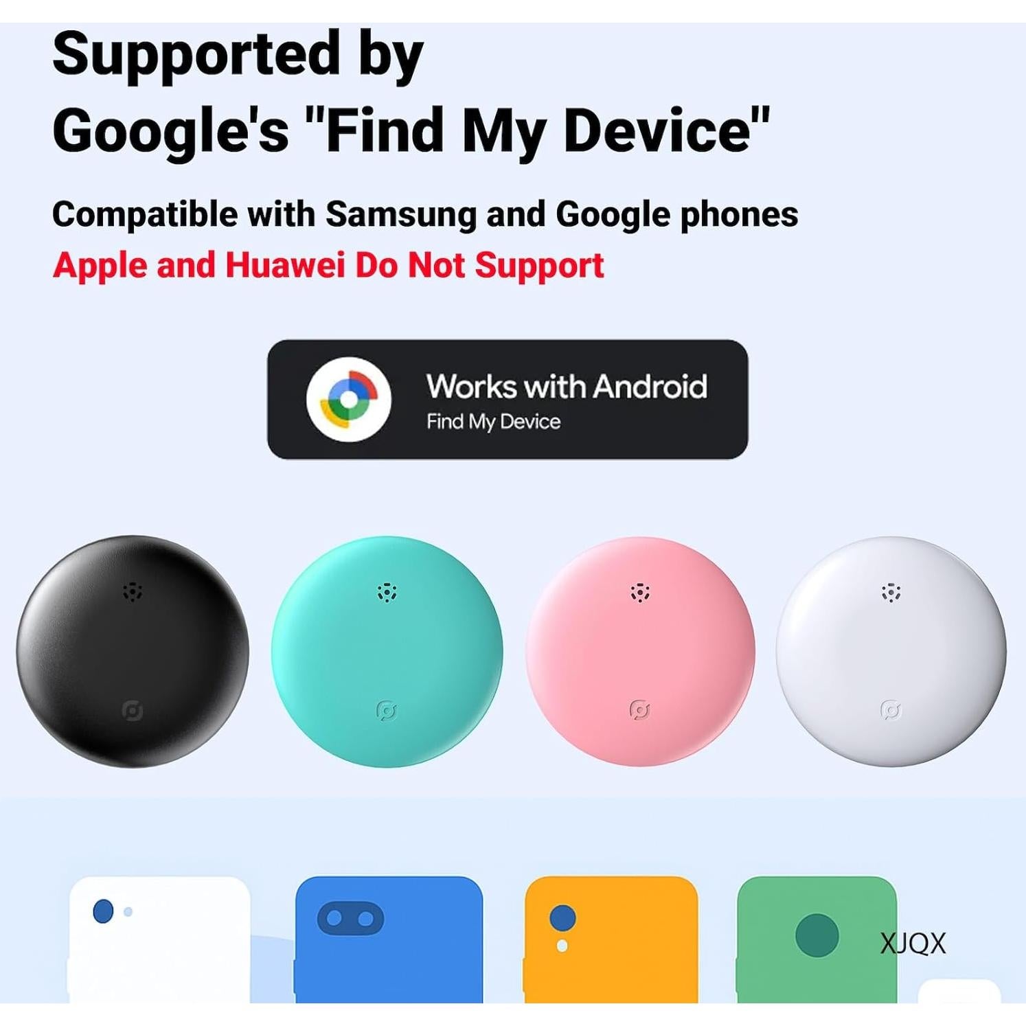 Etiqueta de Rastreo Inteligente XJQX para Android - Negro