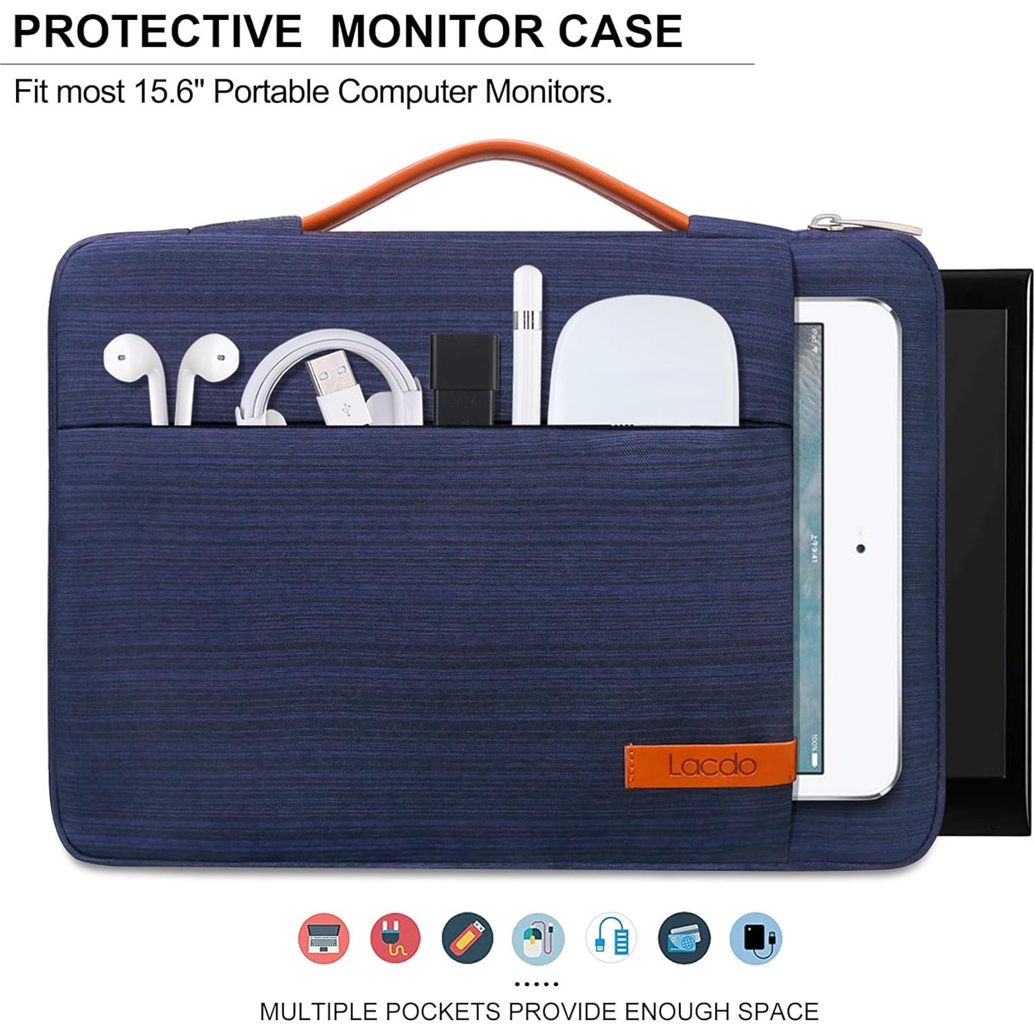 Funda Portátil Lacdo 15.6" Azul con Bolsillos y Protección