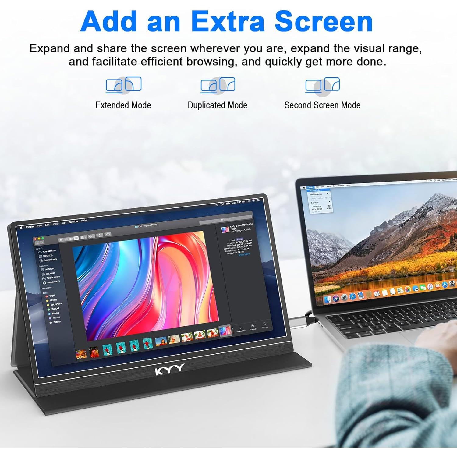 Monitor Portátil KYY K5-3 14" FHD 1080P USB-C HDMI