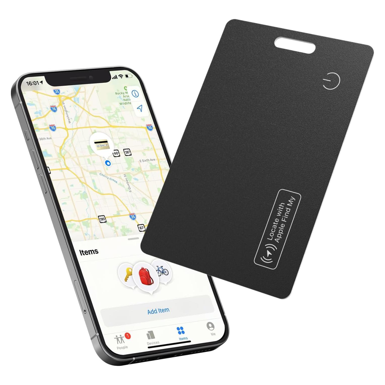 Rastreador de Tarjeta Reyke Slim Negro - Compatible con Apple Find My