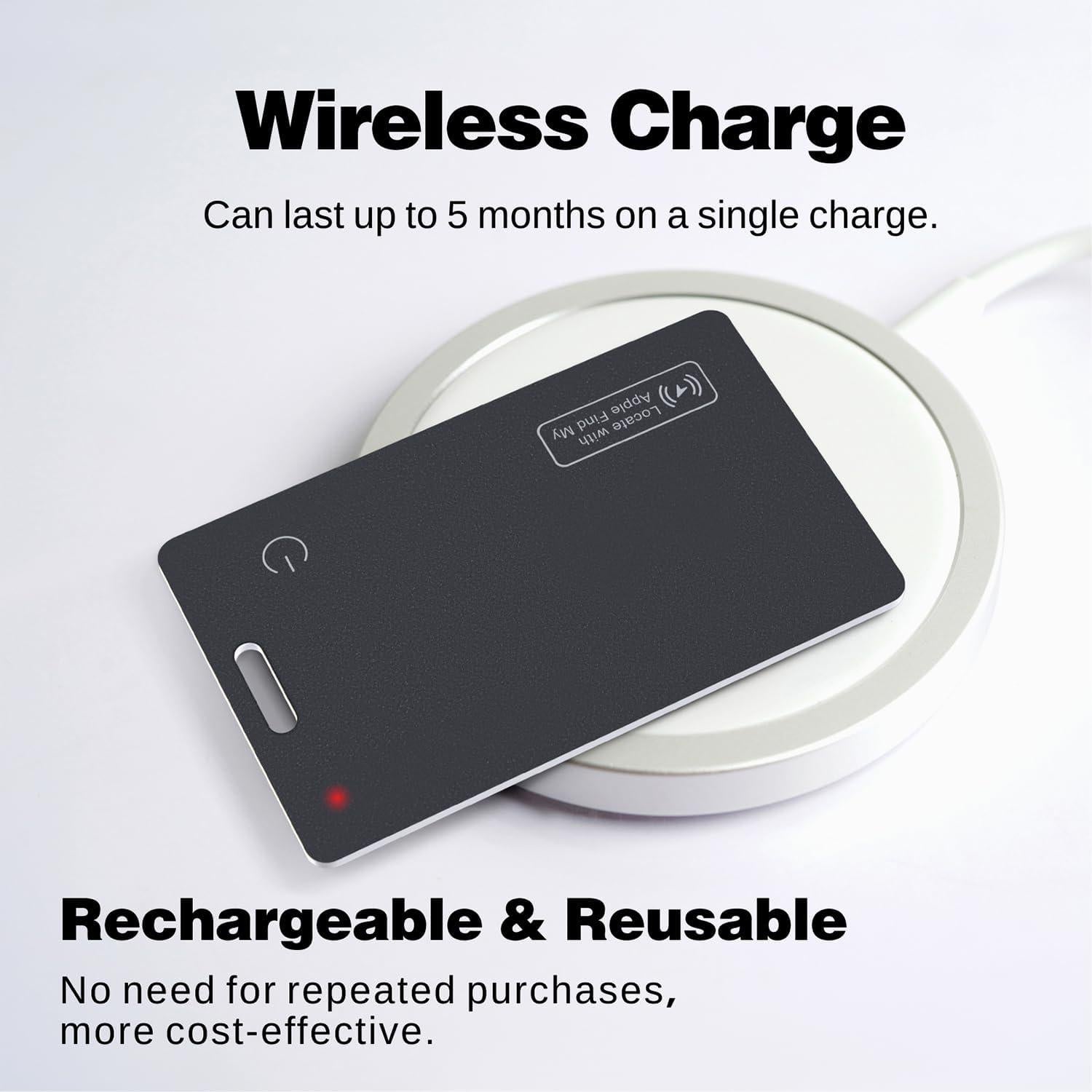 Rastreador de Tarjeta Reyke Slim Negro - Compatible con Apple Find My