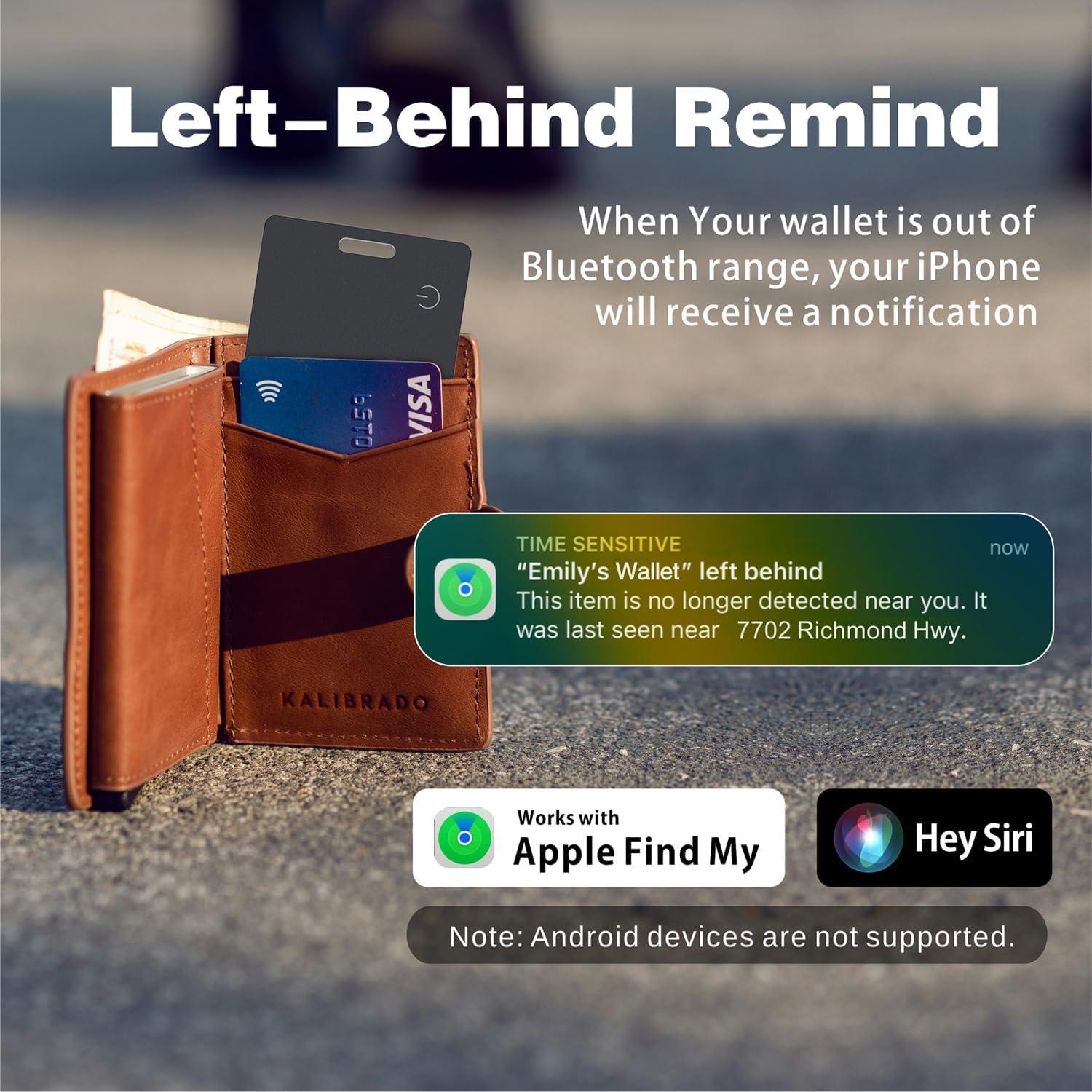 Rastreador de Tarjeta Reyke Slim Negro - Compatible con Apple Find My