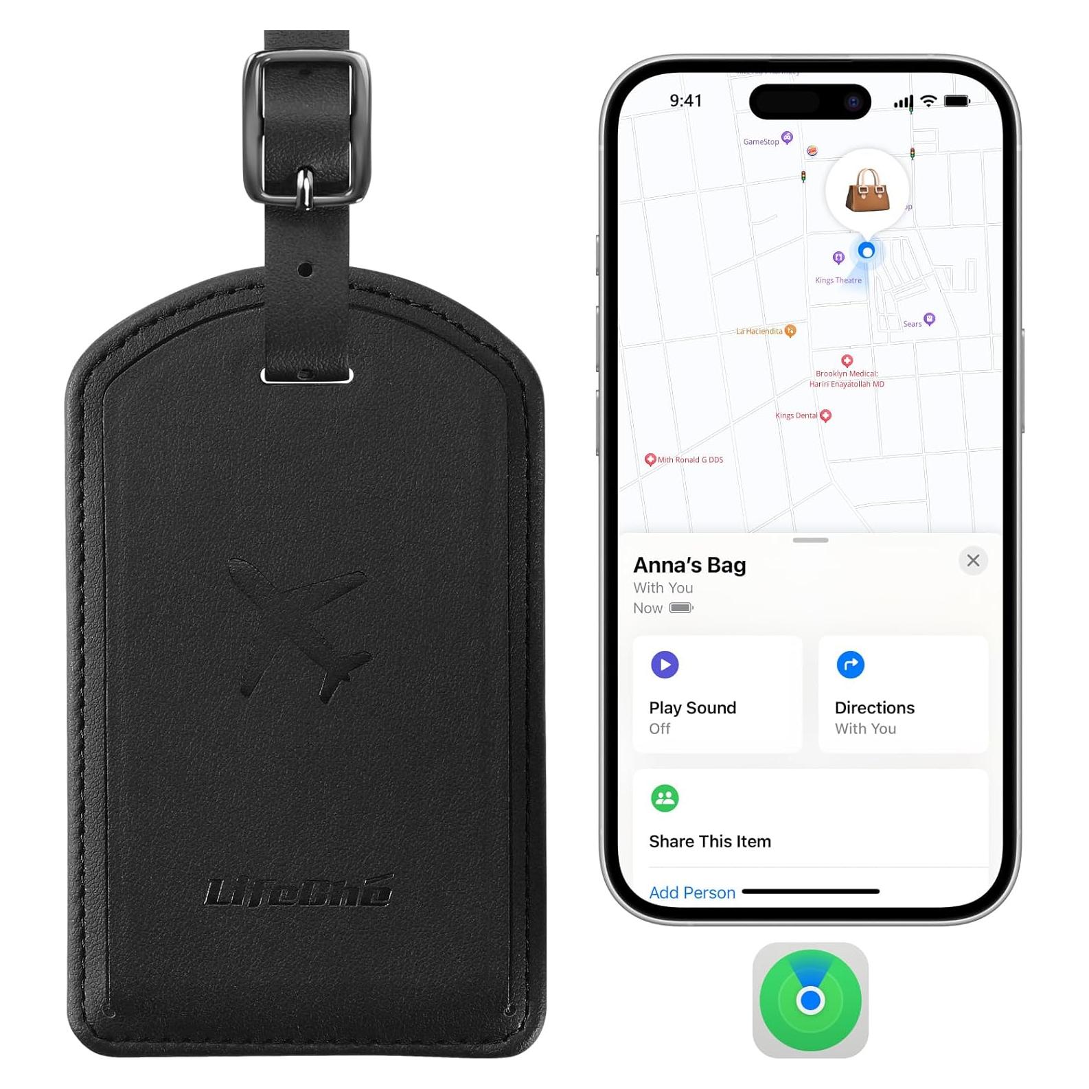 Etiquetas de Equipaje con Rastreador Bluetooth LifeChé Negro