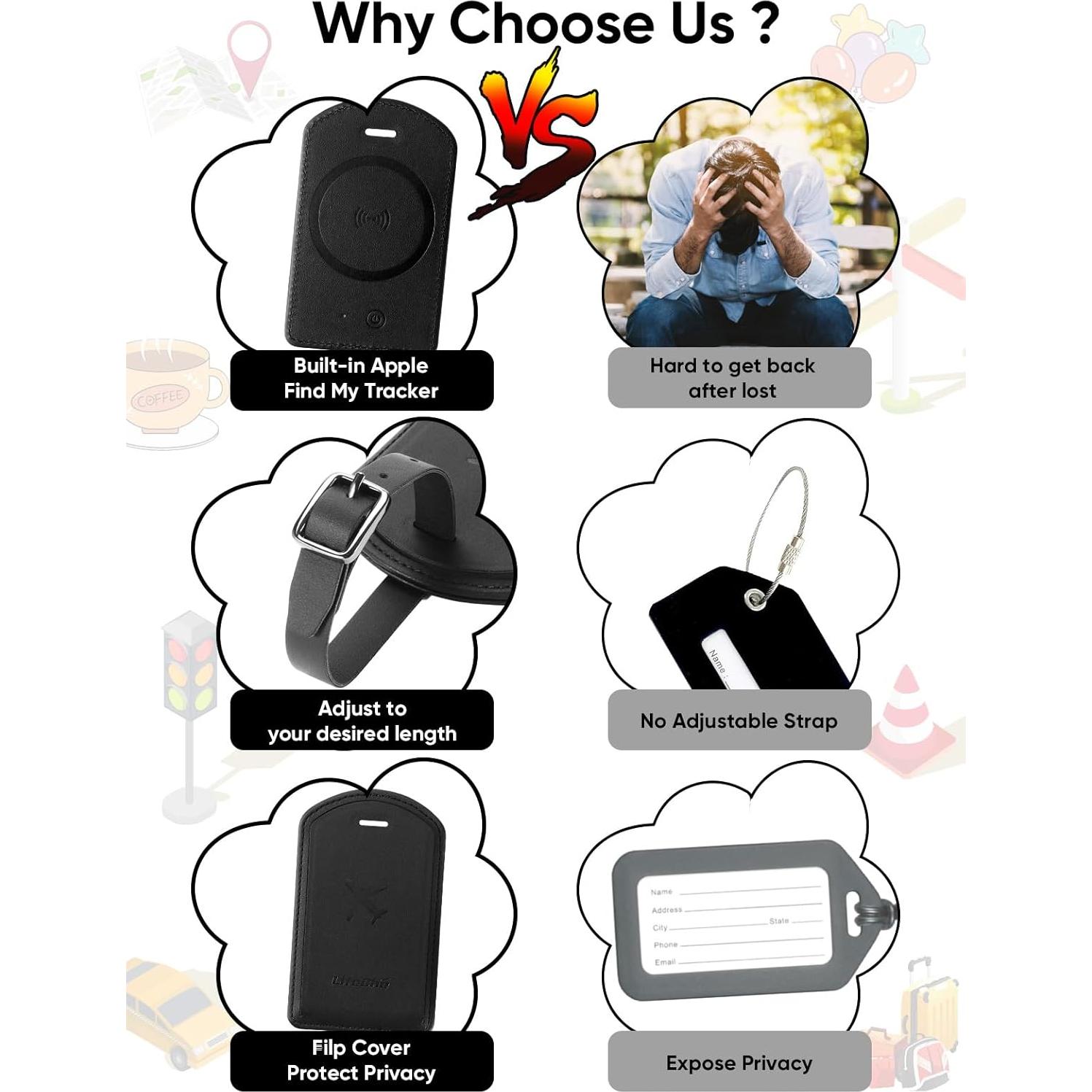 Etiquetas de Equipaje con Rastreador Bluetooth LifeChé Negro