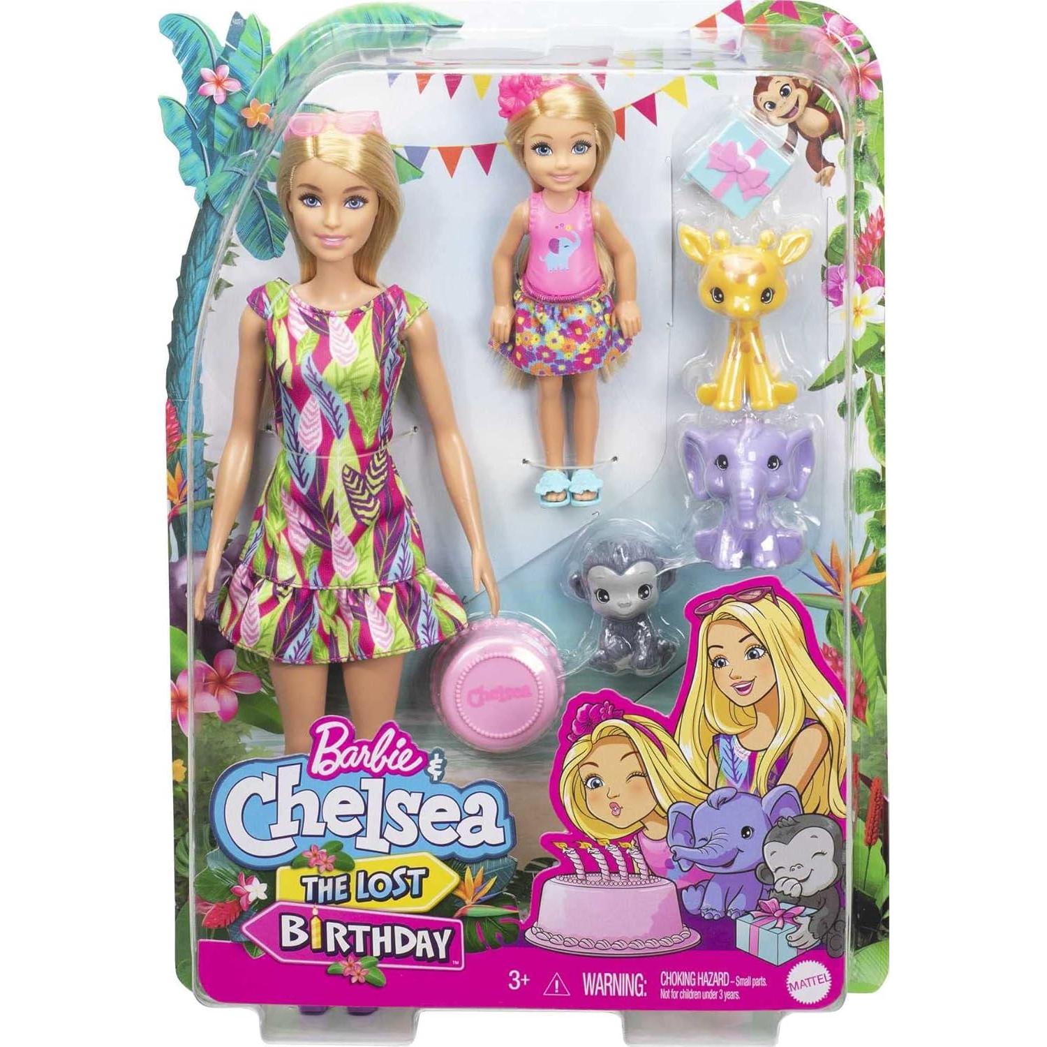 Set de Juego Barbie y Chelsea Cumpleaños Perdido con 3 Mascotas
