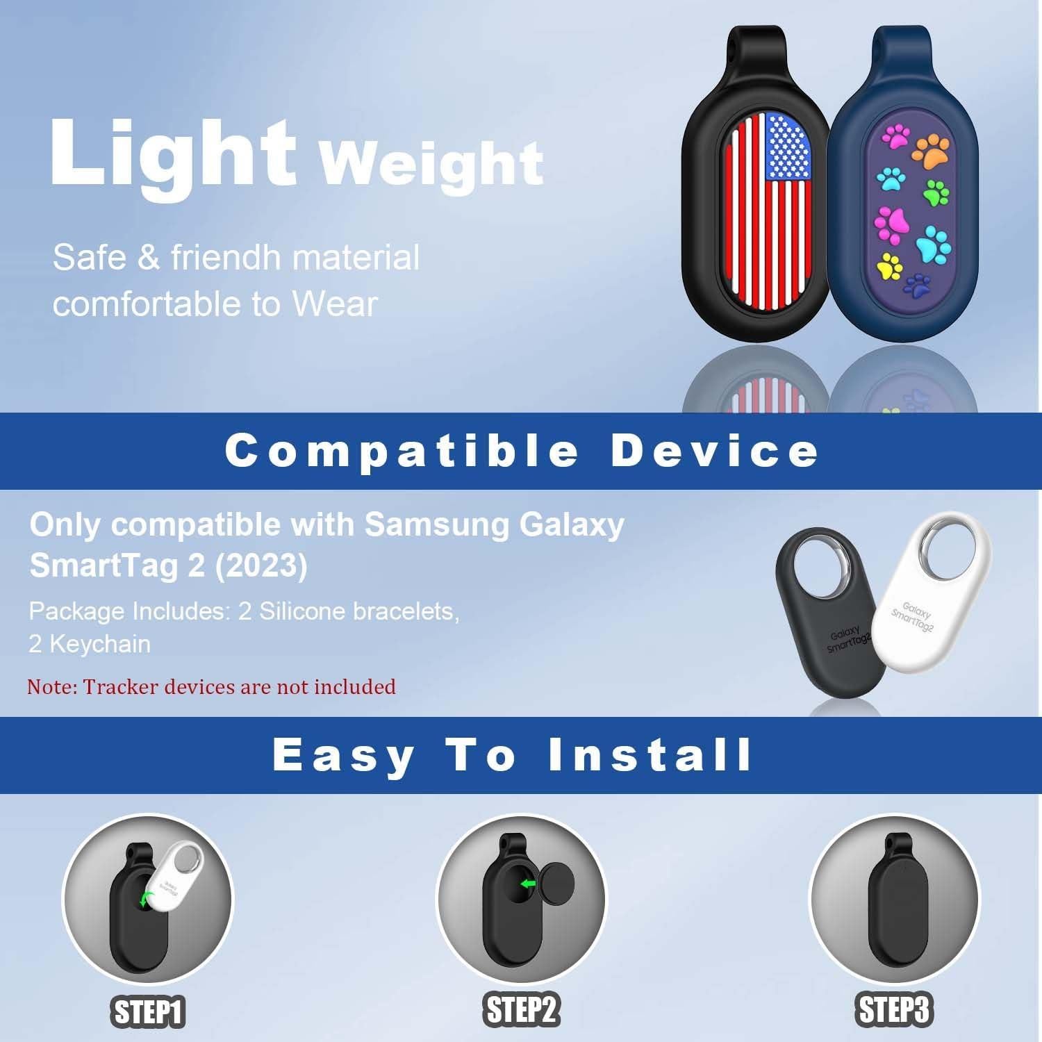 Funda Silicona Suave para Samsung Galaxy SmartTag2 - 2 Pack