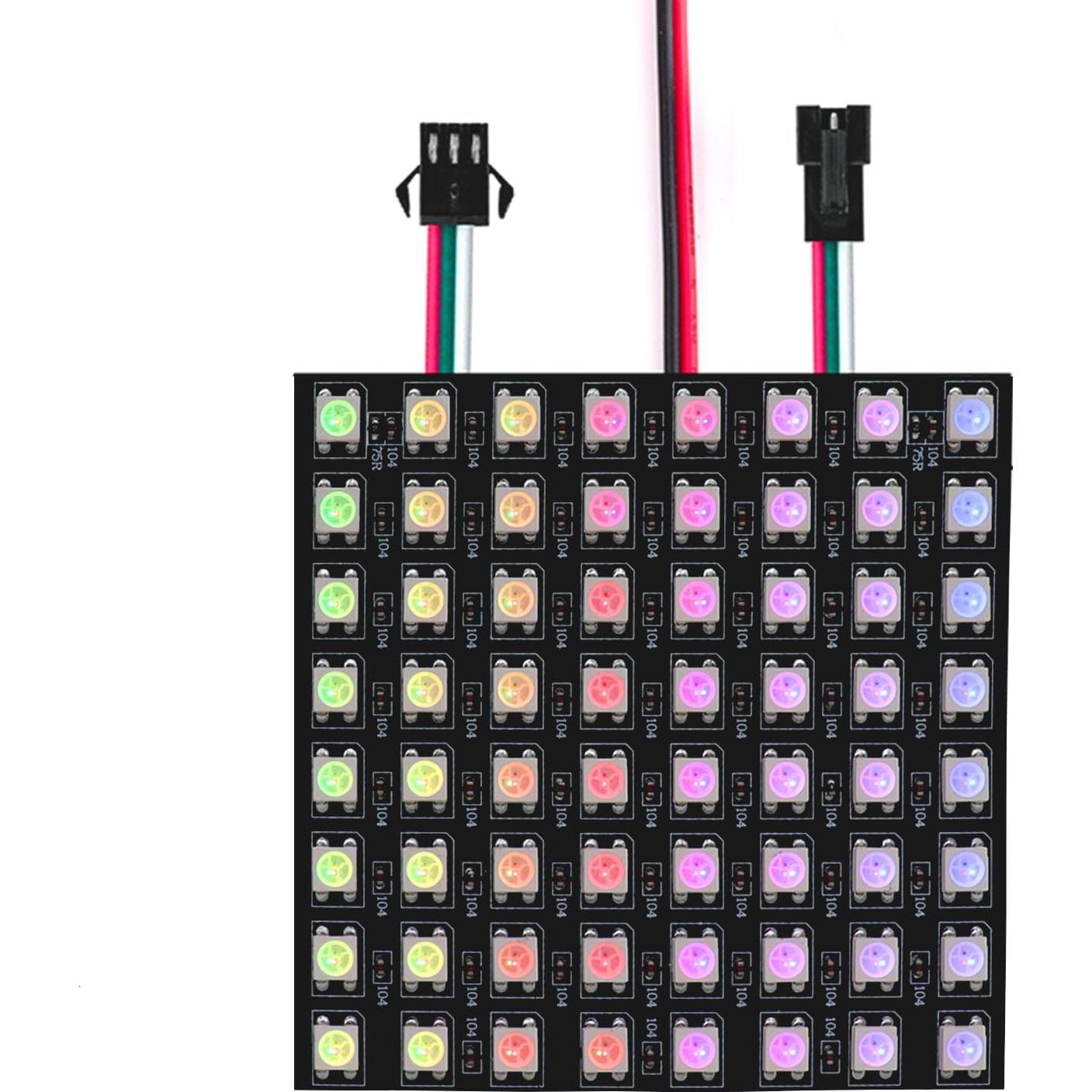 Módulo Matriz LED WS2812B 8x8 Píxeles RGB Controlable