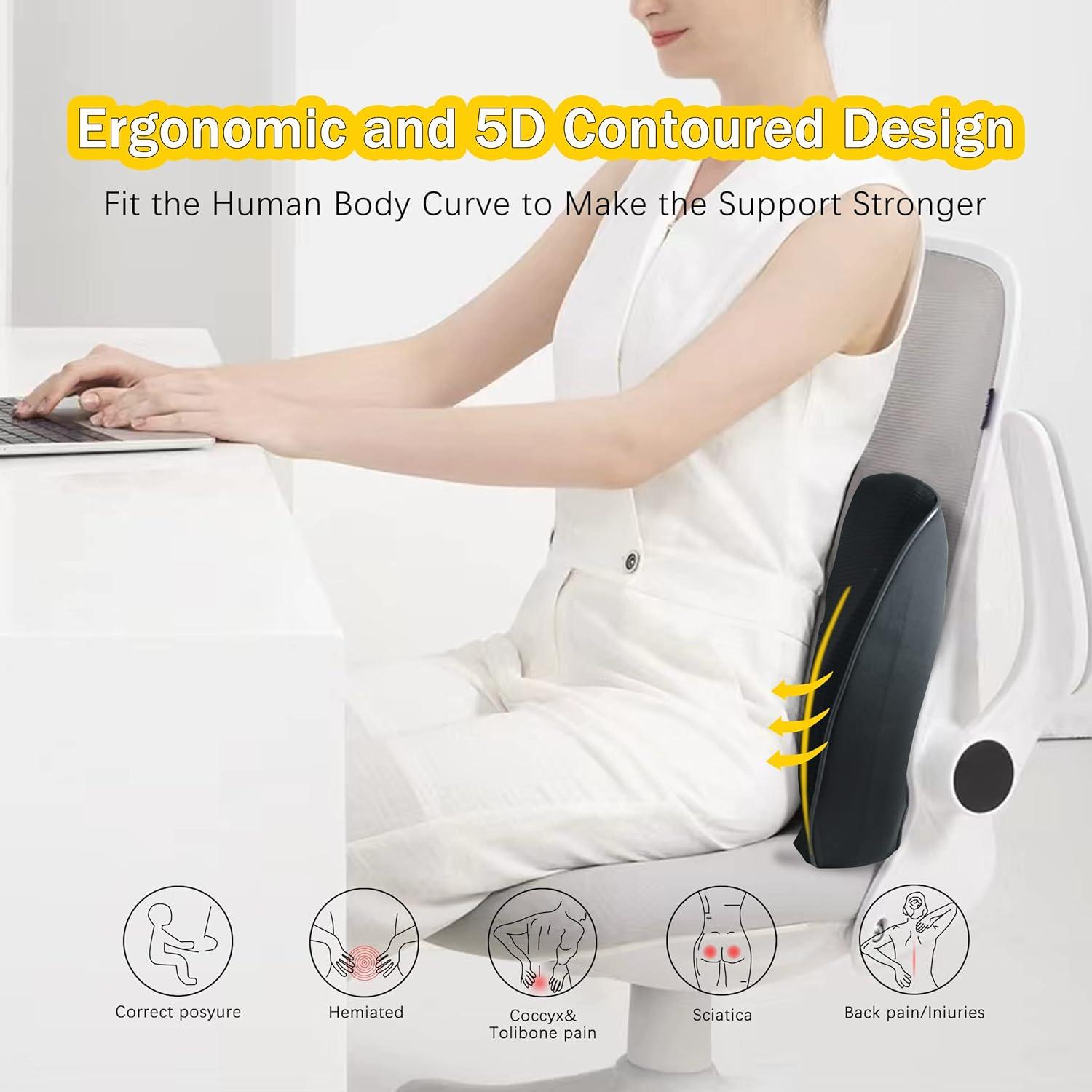 Almohada Lumbar Ergonómica SPRFUFLY para Auto - Espuma Memoria