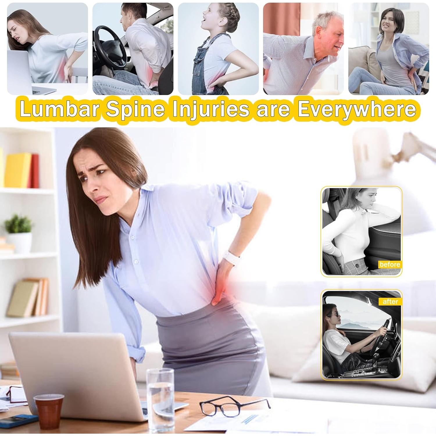 Almohada Lumbar Ergonómica SPRFUFLY para Auto - Espuma Memoria