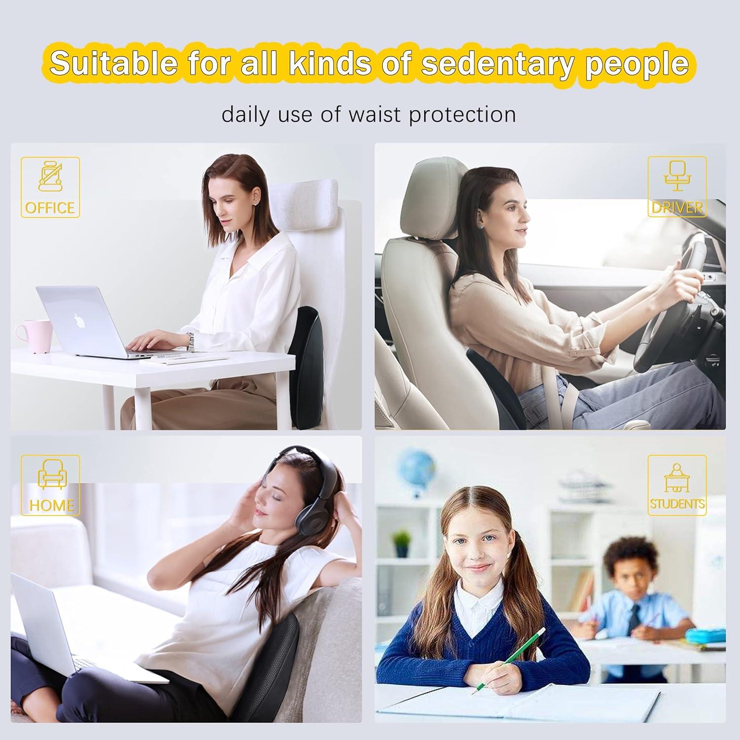 Almohada Lumbar Ergonómica SPRFUFLY para Auto - Espuma Memoria