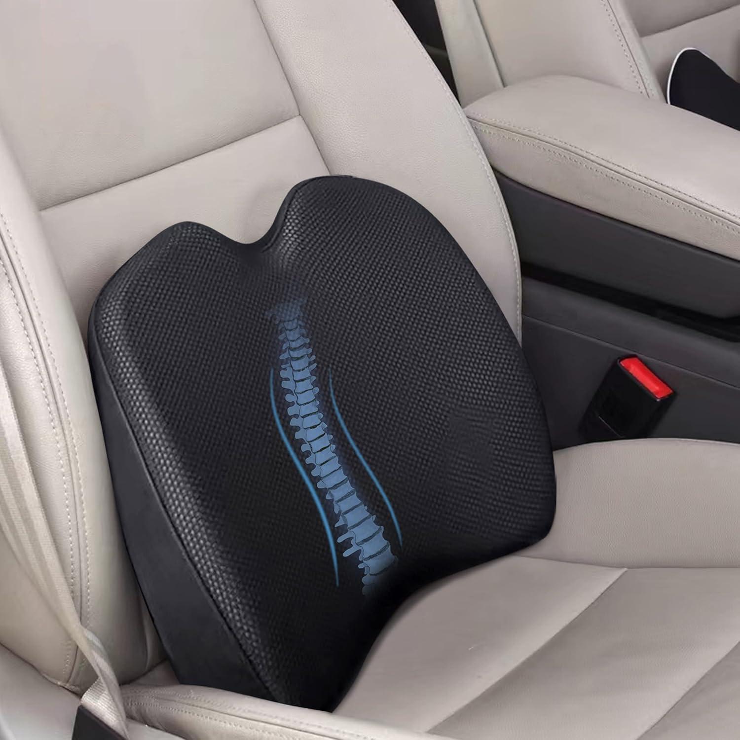 Almohada Lumbar Ergonómica SPRFUFLY para Auto - Espuma Memoria